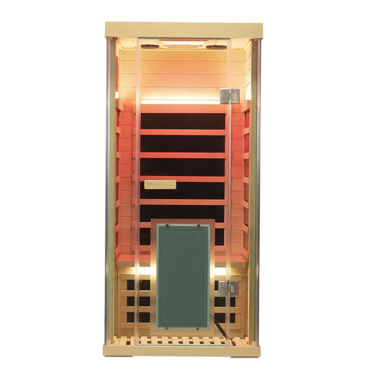 Wizzisaunas S01 Hemlock infrared sauna – front view