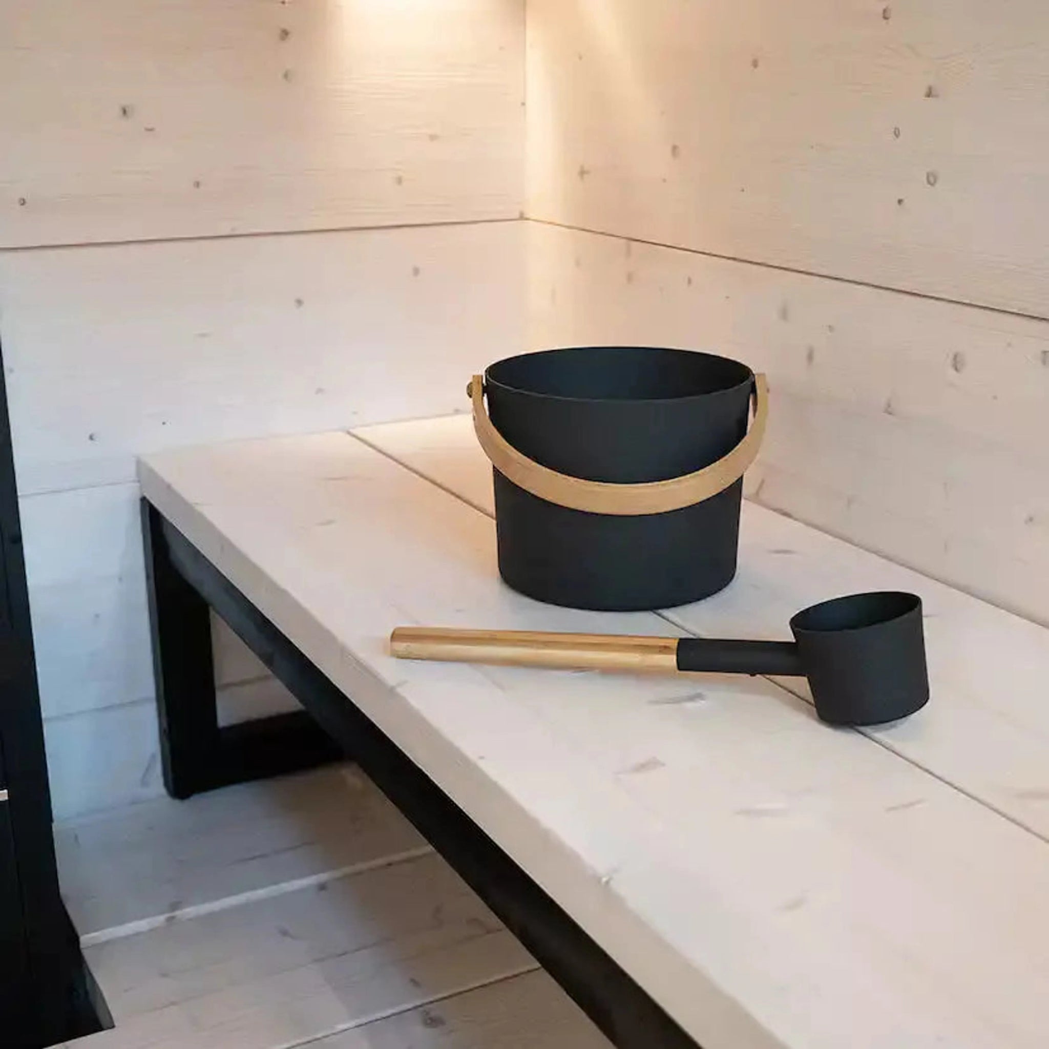 Harvia Black Pail And Ladle Set