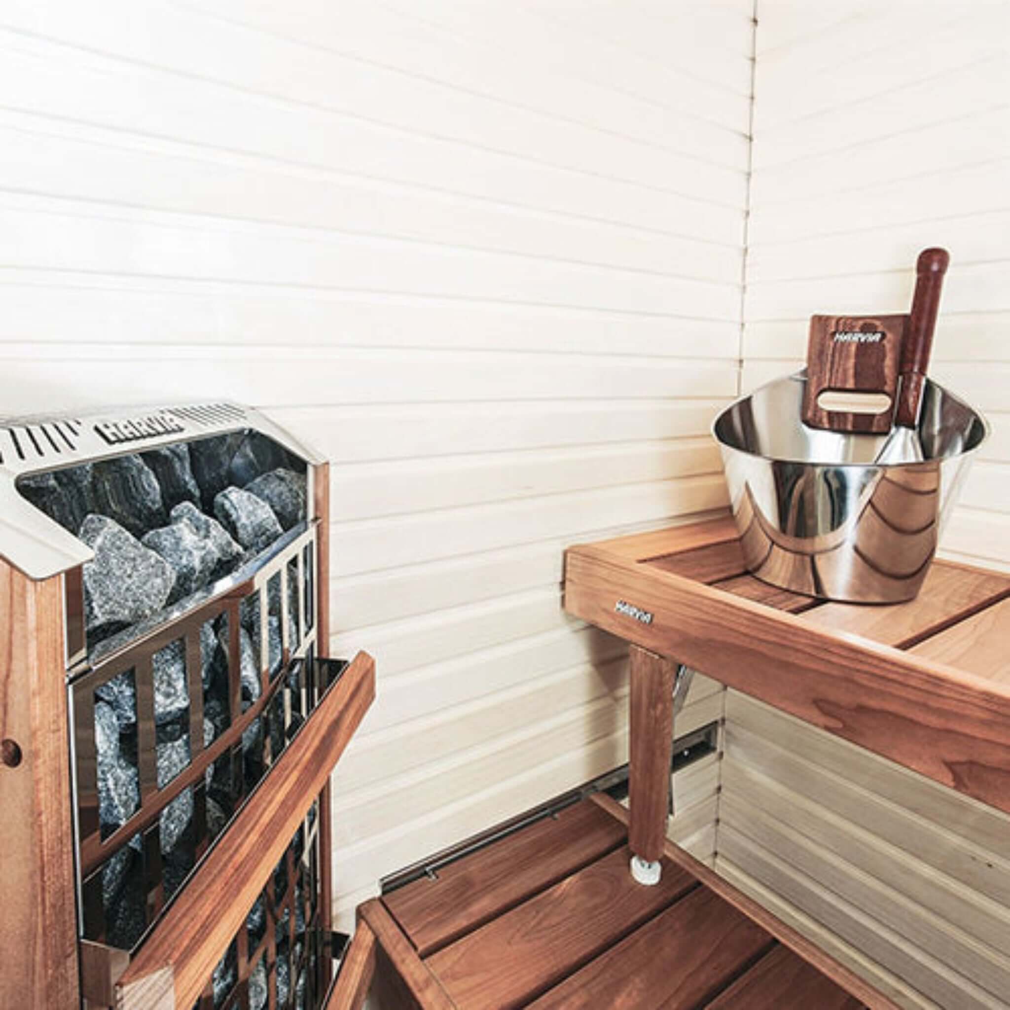 Harvia sauna bucket and ladle set — lifestyle view 2