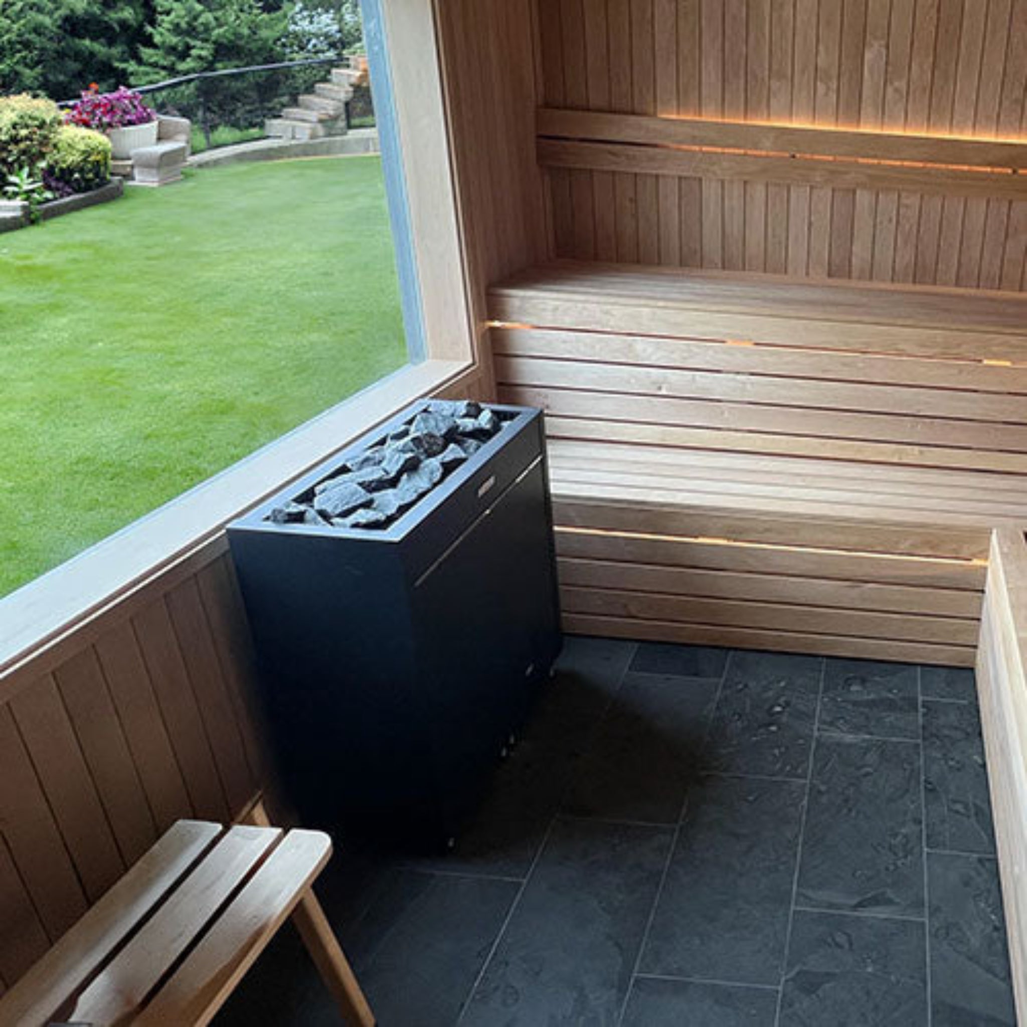 Harvia Virta Pro HL160E Commercial Sauna Heater – installation view for sauna rooms up to 918 cu ft