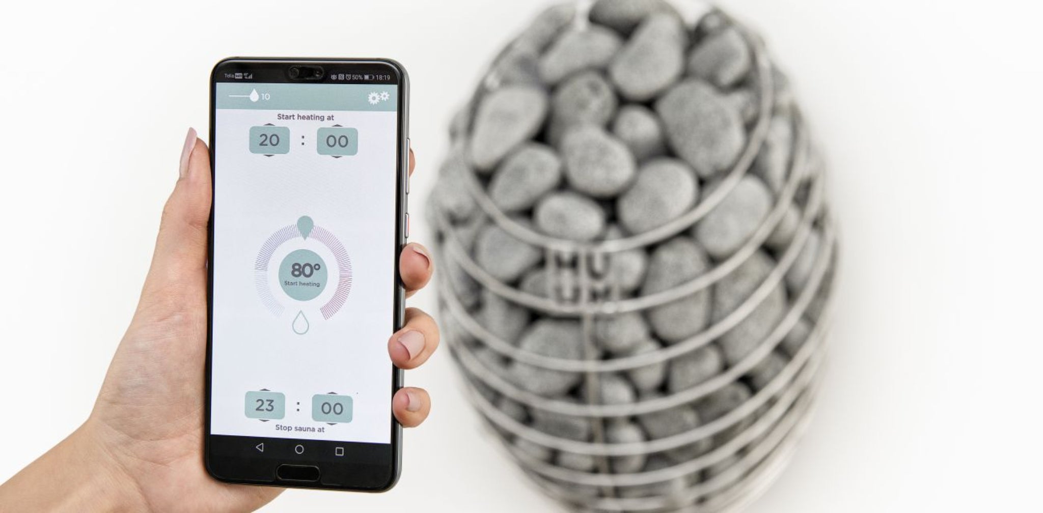 UUM UKU Wi-Fi control — heat your sauna remotely from the HUUM mobile app