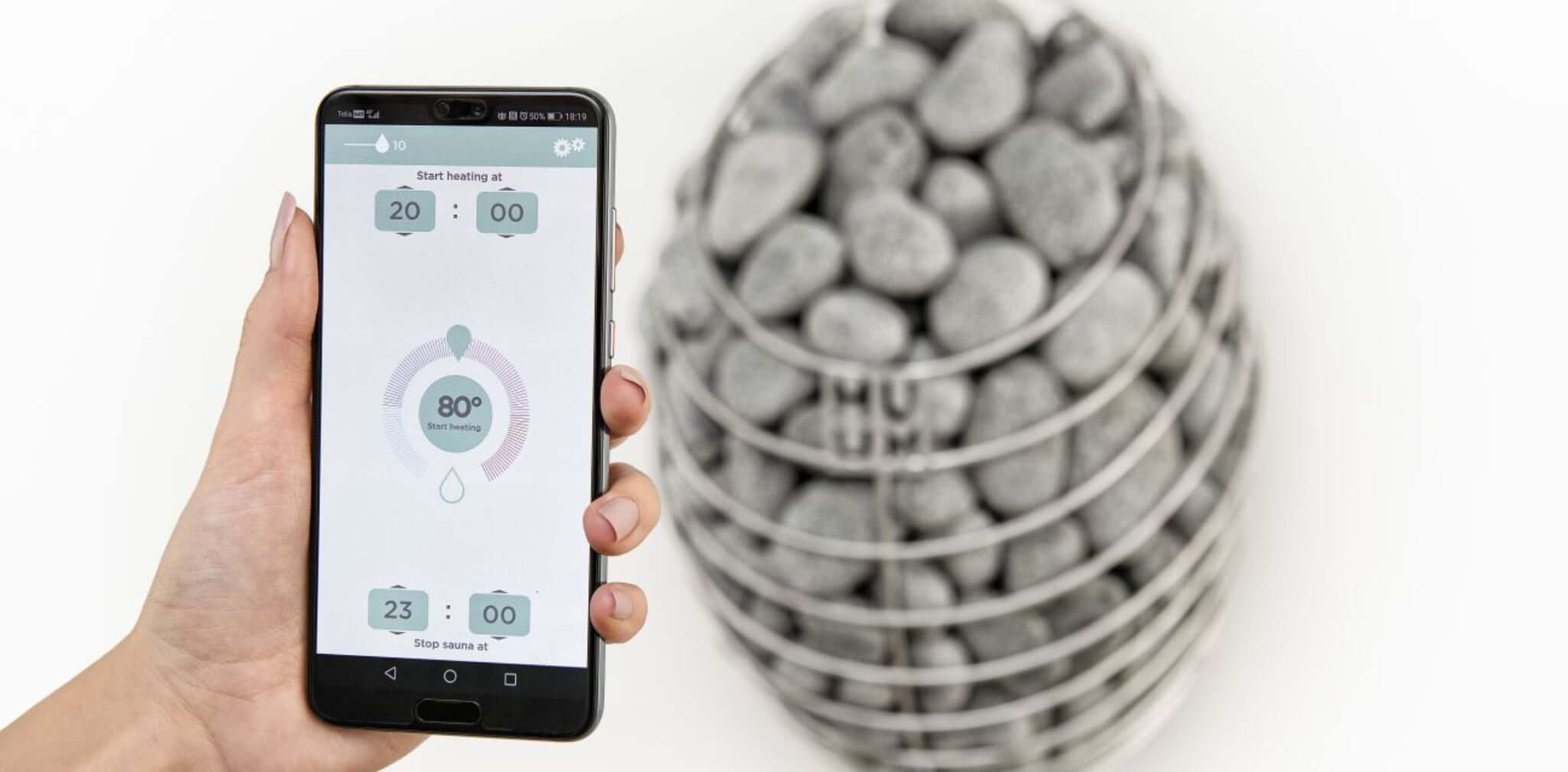 UUM UKU Wi-Fi control — heat your sauna remotely from the HUUM mobile app