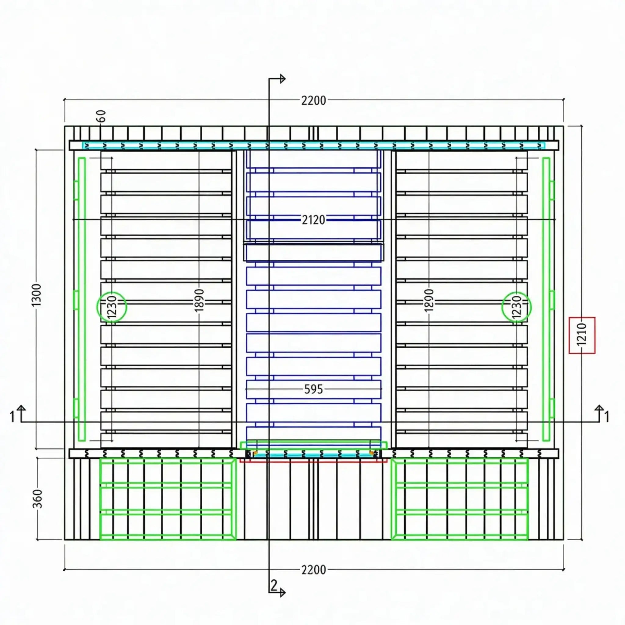 Helsinki Finnish Barrel Sauna measurements