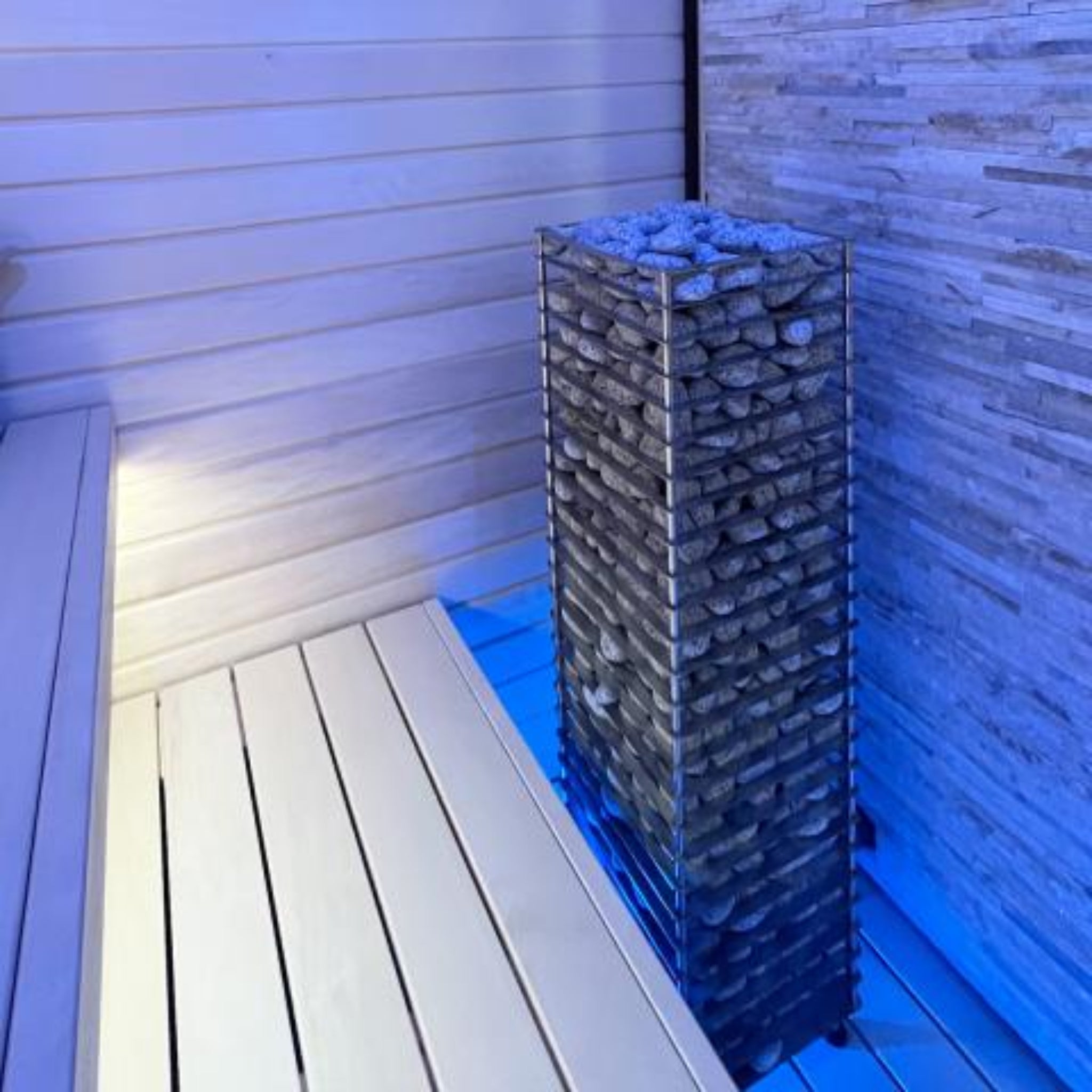 HUUM CLIFF 9kW sauna heater — lifestyle view in sauna
