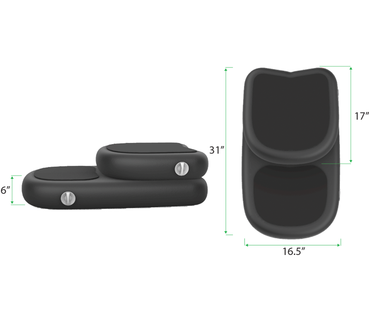 RevX inflatable steps dimensions graphic