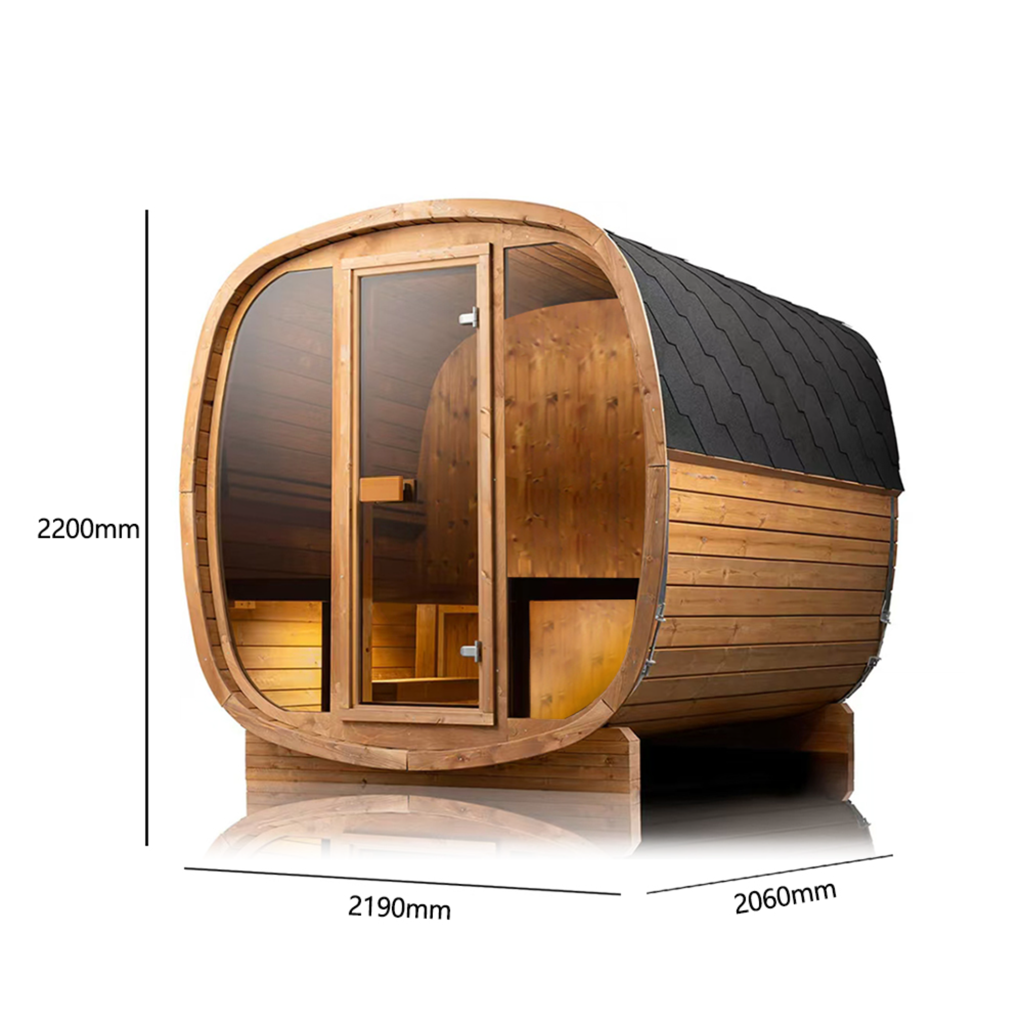 Auris Two Luxury Outdoor Cedar Sauna – 3–4 Person | Choice of 9KW Heater