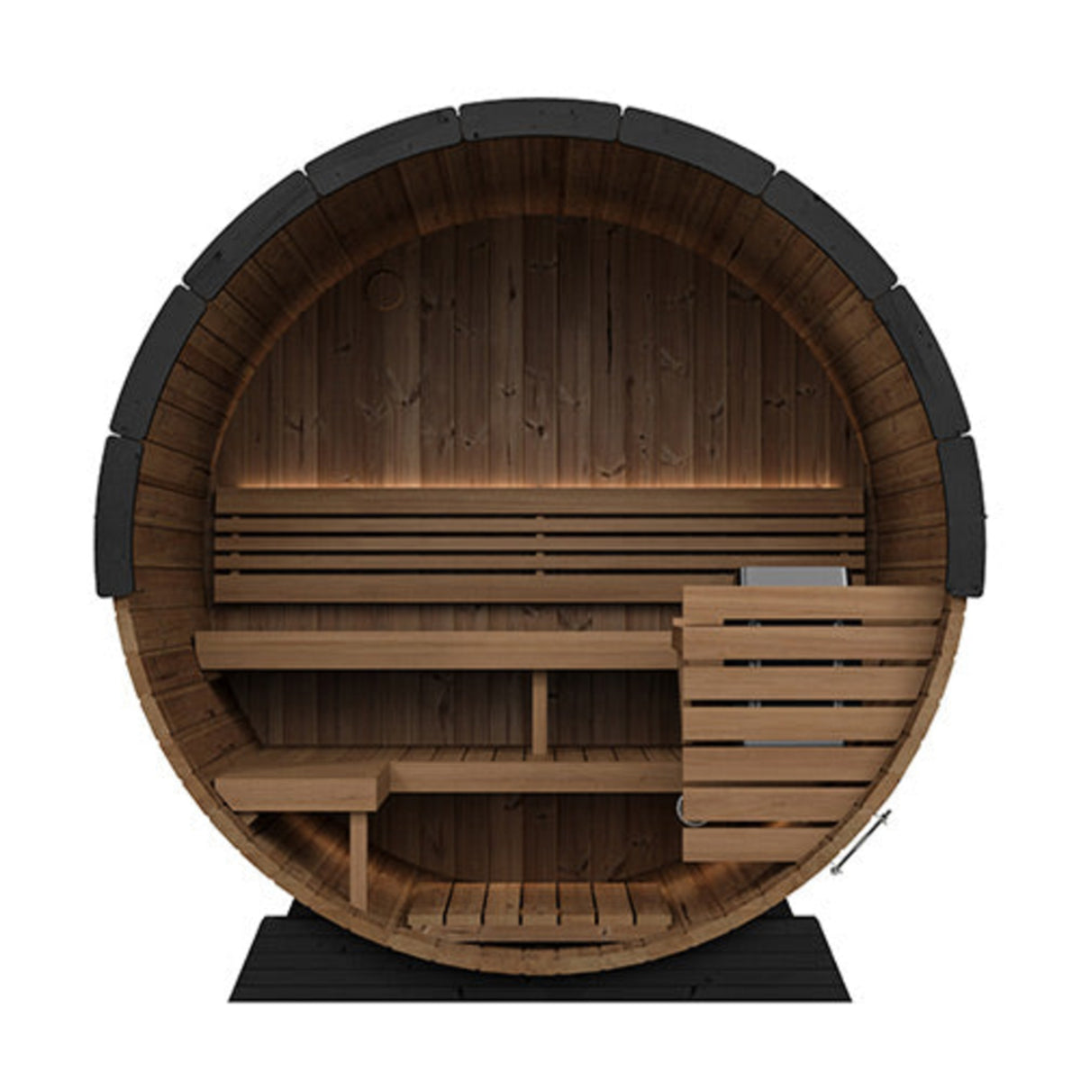 SaunaLife ERGO-Series EE6G outdoor barrel sauna – view 1