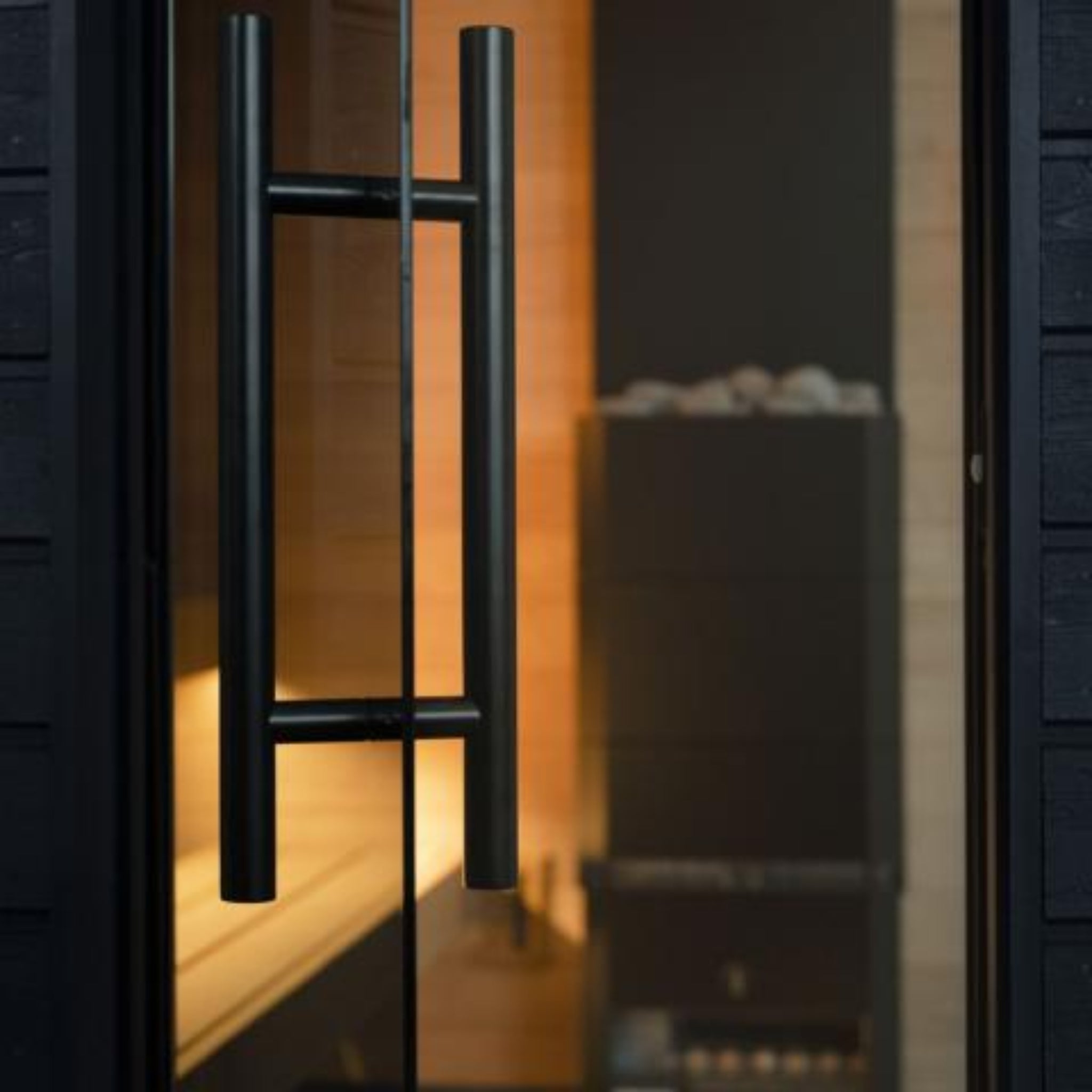 SaunaLife Model G6 pre-assembled outdoor sauna door handle