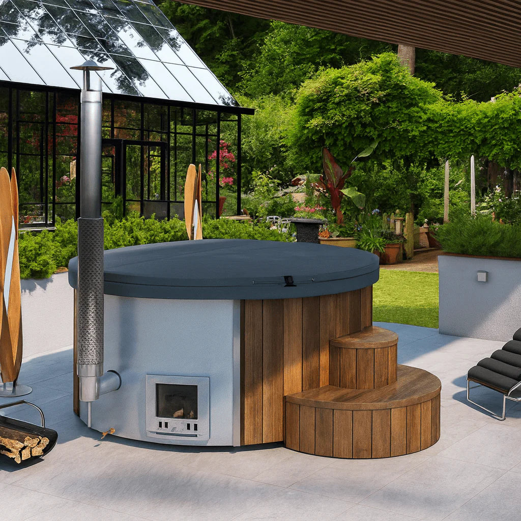 SaunaLife S4N Wood-Fired Hot Tub | 6-Person Off-Grid Outdoor Soaking Tub