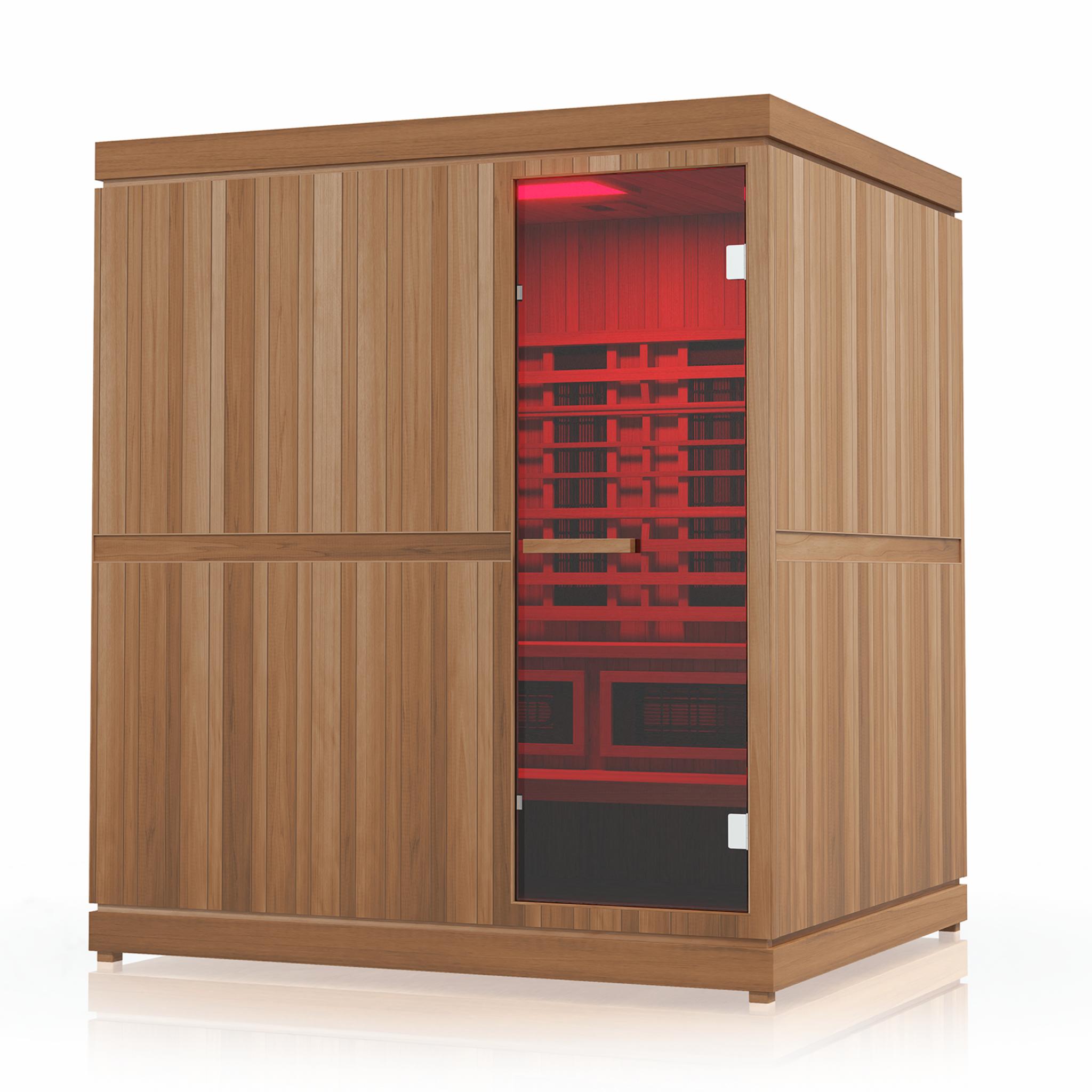 Finnmark FD-5 Trinity combination sauna front angle view red light
