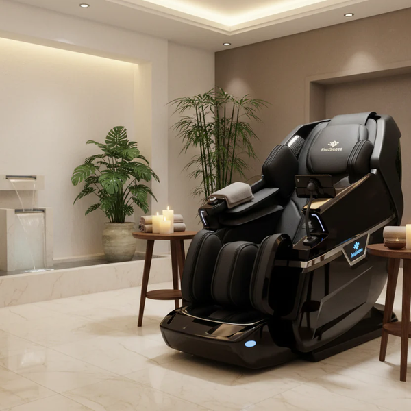 Luxury massage chair in a modern wellness room