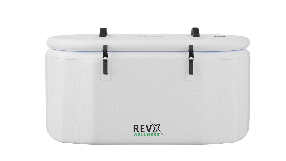 RevX inflatable tub with lid secured