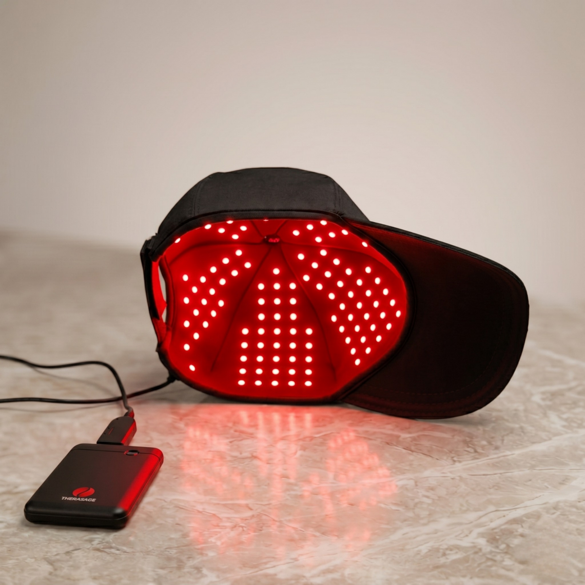 TheraCap Red Light Therapy Hair & Scalp Device with red LED lights for scalp wellness.