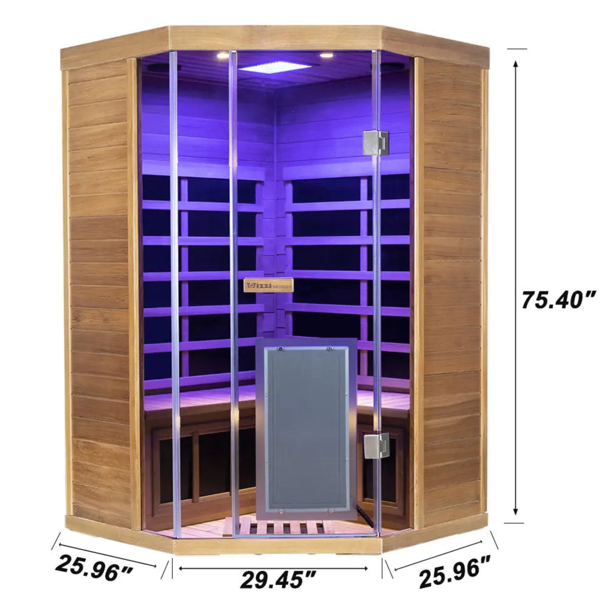 Wizzisaunas S07 Red Cedar infrared sauna –dimensions