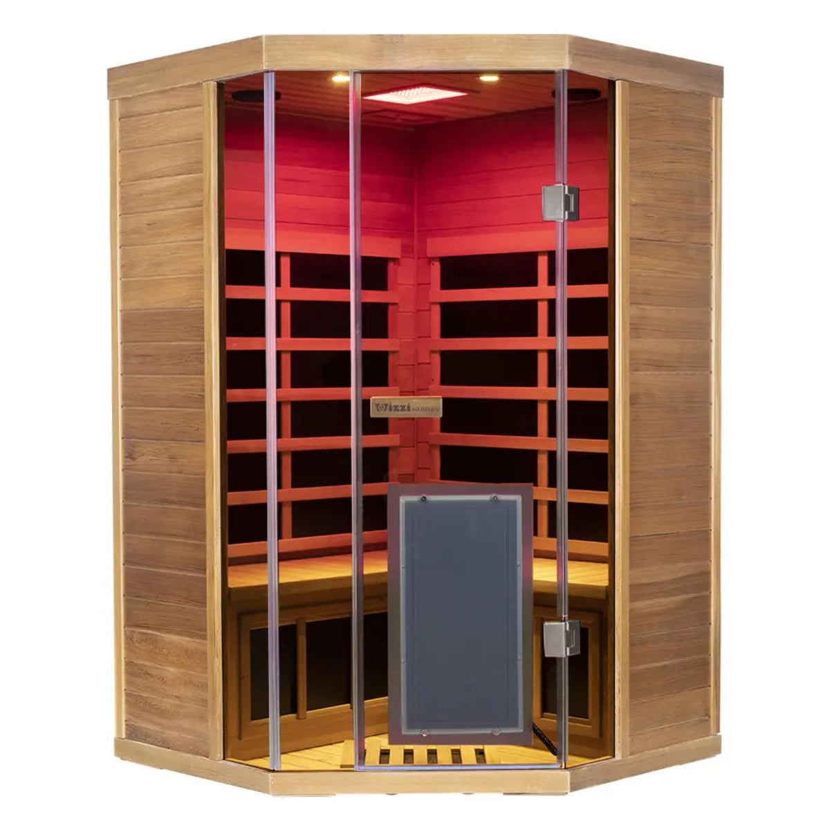Wizzisaunas S07 Red Cedar infrared sauna – corner unit