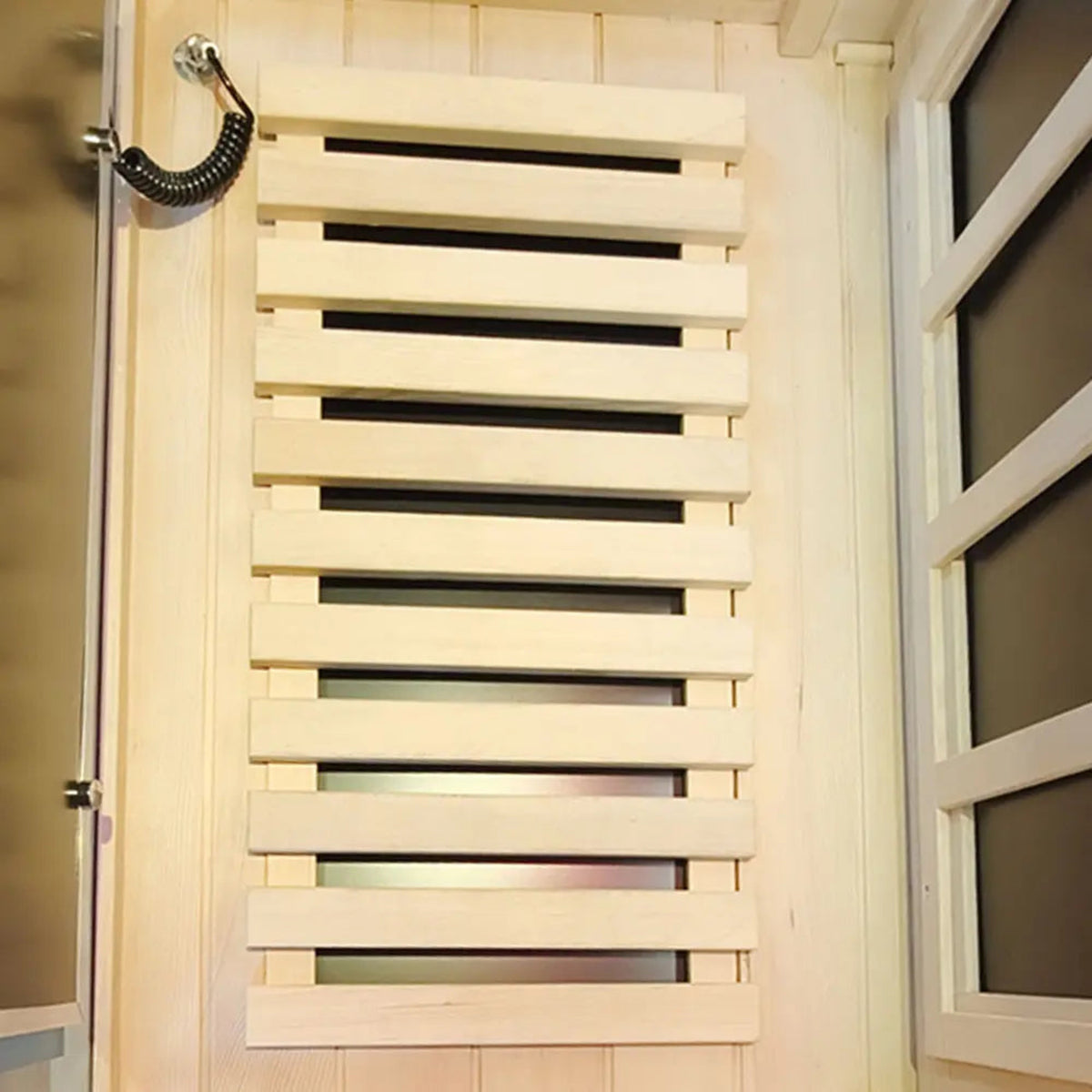 Wizzisaunas 909MX mini infrared sauna interior view of wall slats