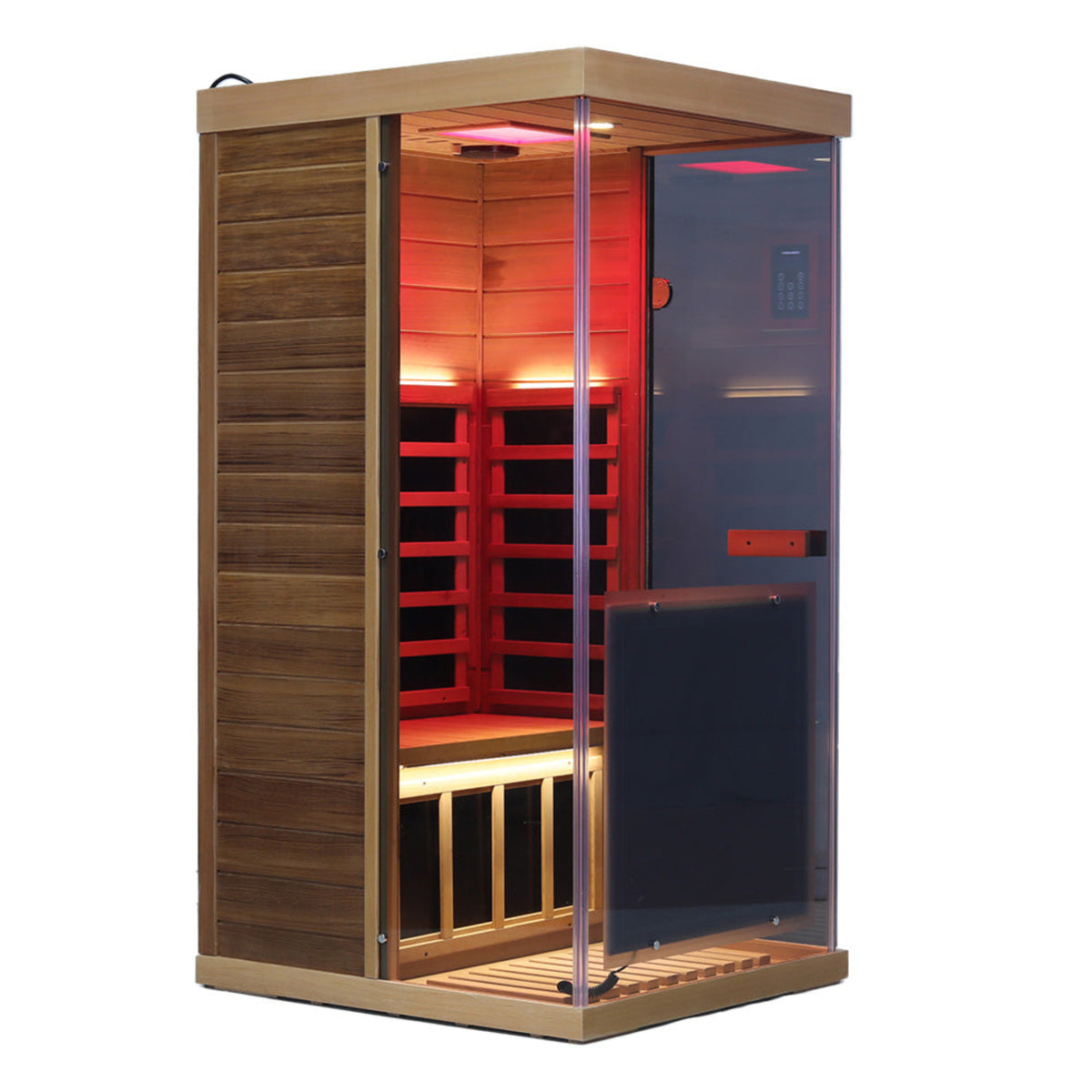 Wizzisaunas 909MX mini infrared sauna red cedar side view