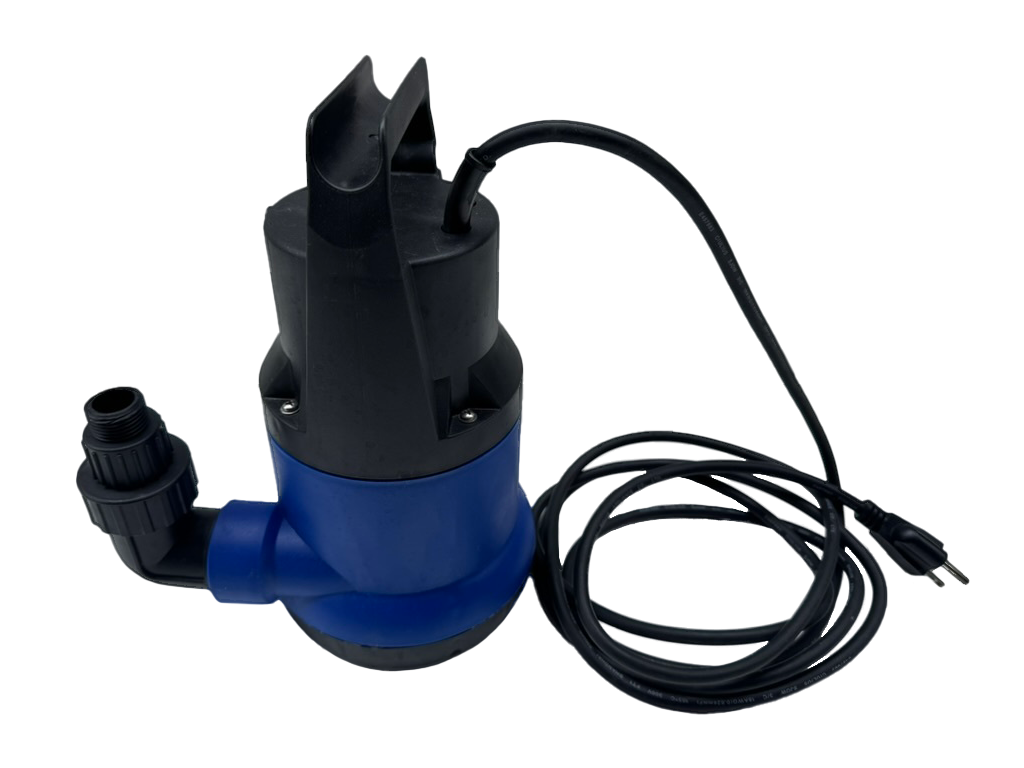 RevX cold plunge drain pump side view