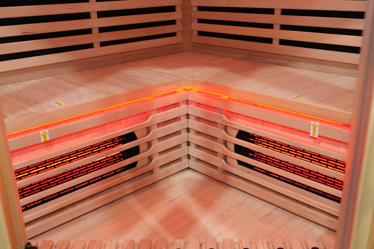 4-5 Person Full Spectrum Infrared Sauna with Red Light Therapy | Blisspod Vienna RED