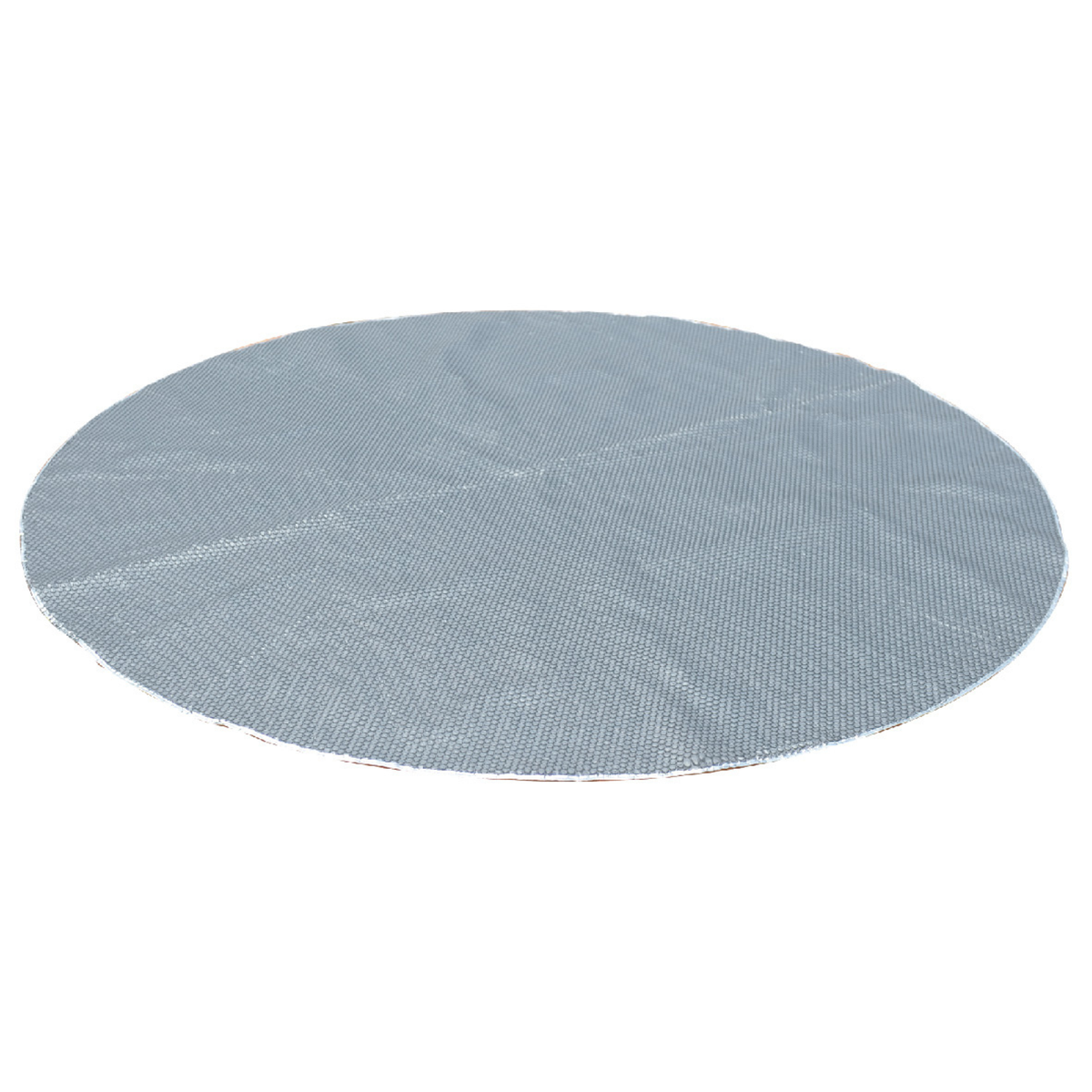 Round blue hot tub cover on a white background