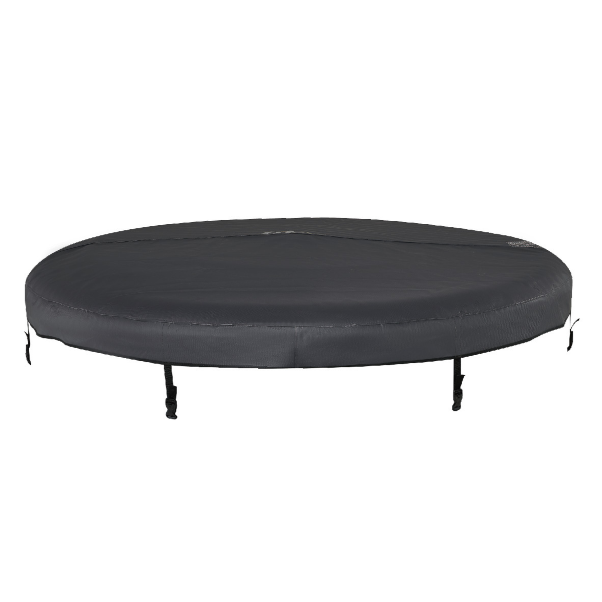 Black hot tub cover on a white background