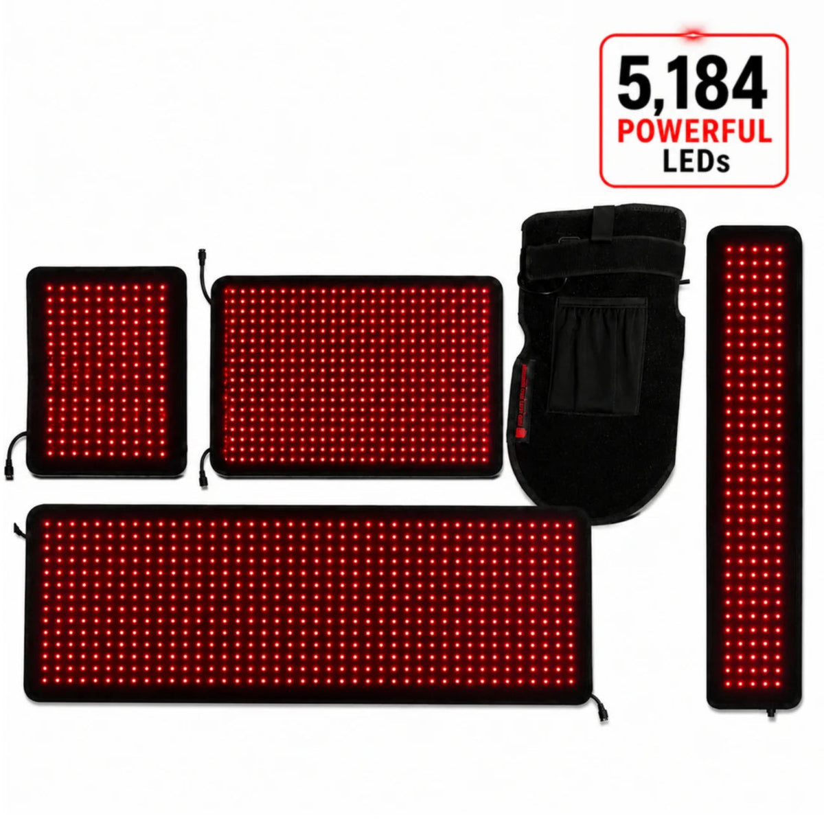 Set of LED panels with a total of 5,184 powerful LEDs on a white background.
