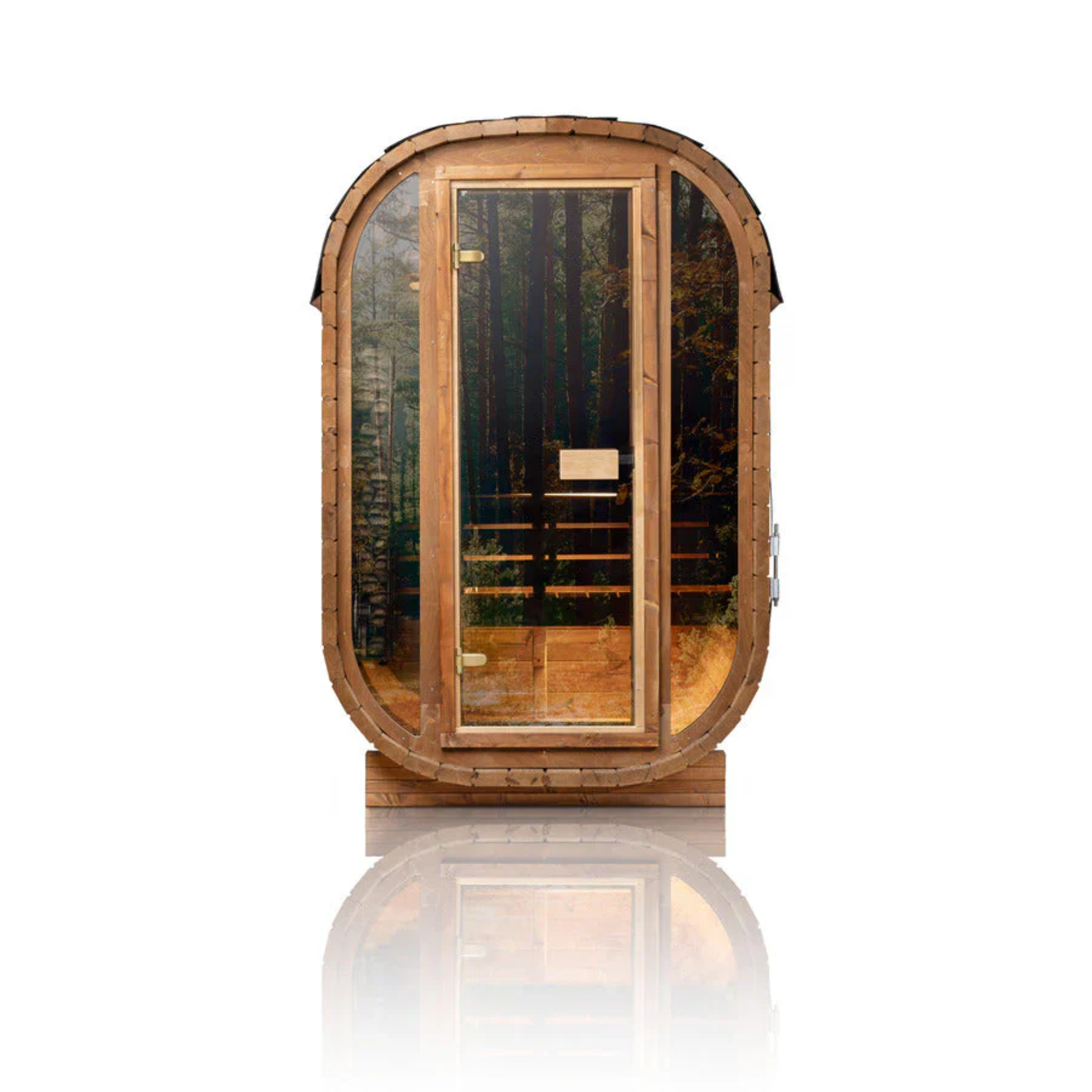 Auris One Luxury Outdoor Cedar Sauna – Front Exterior View