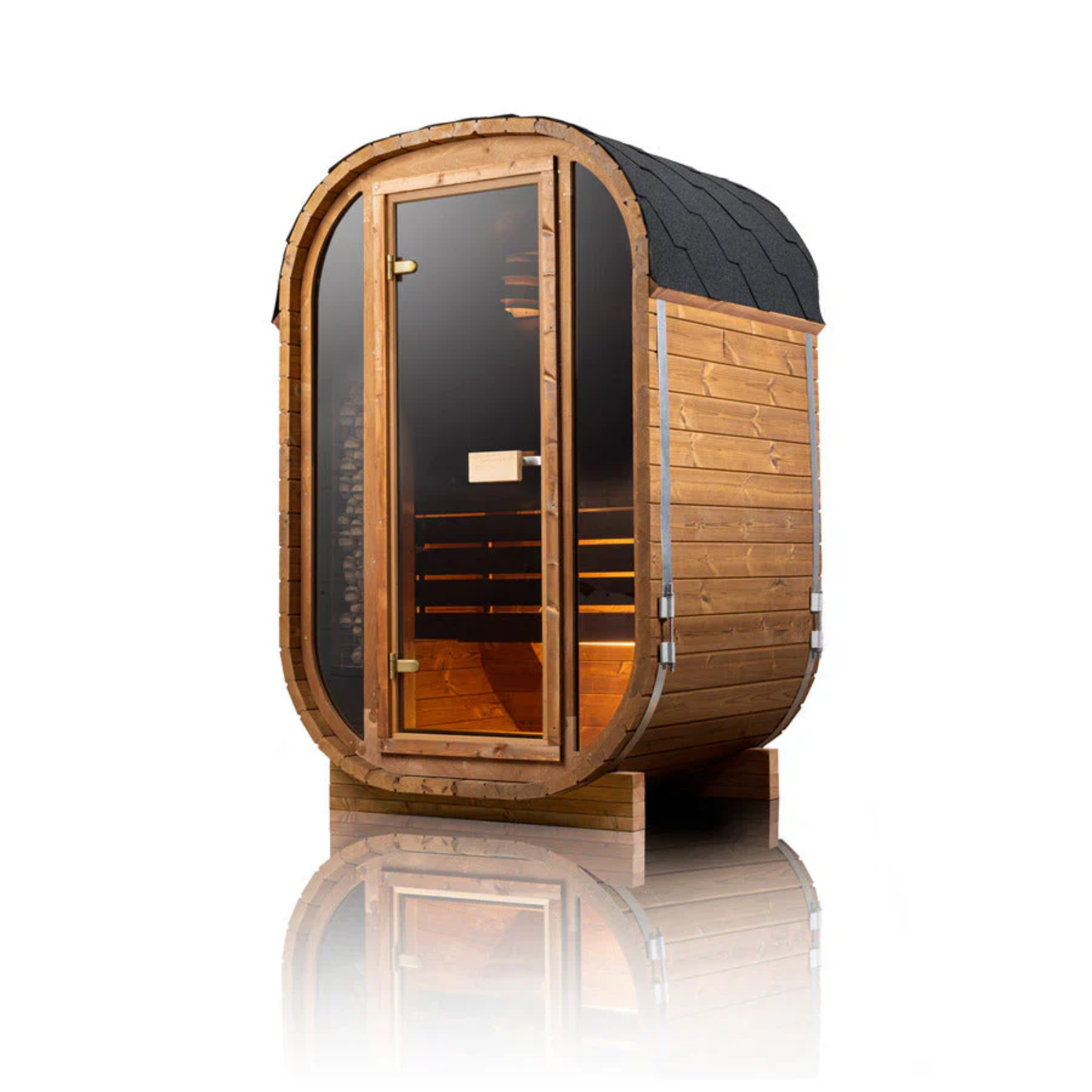 Auris One Luxury Outdoor Cedar Sauna – Front Exterior View