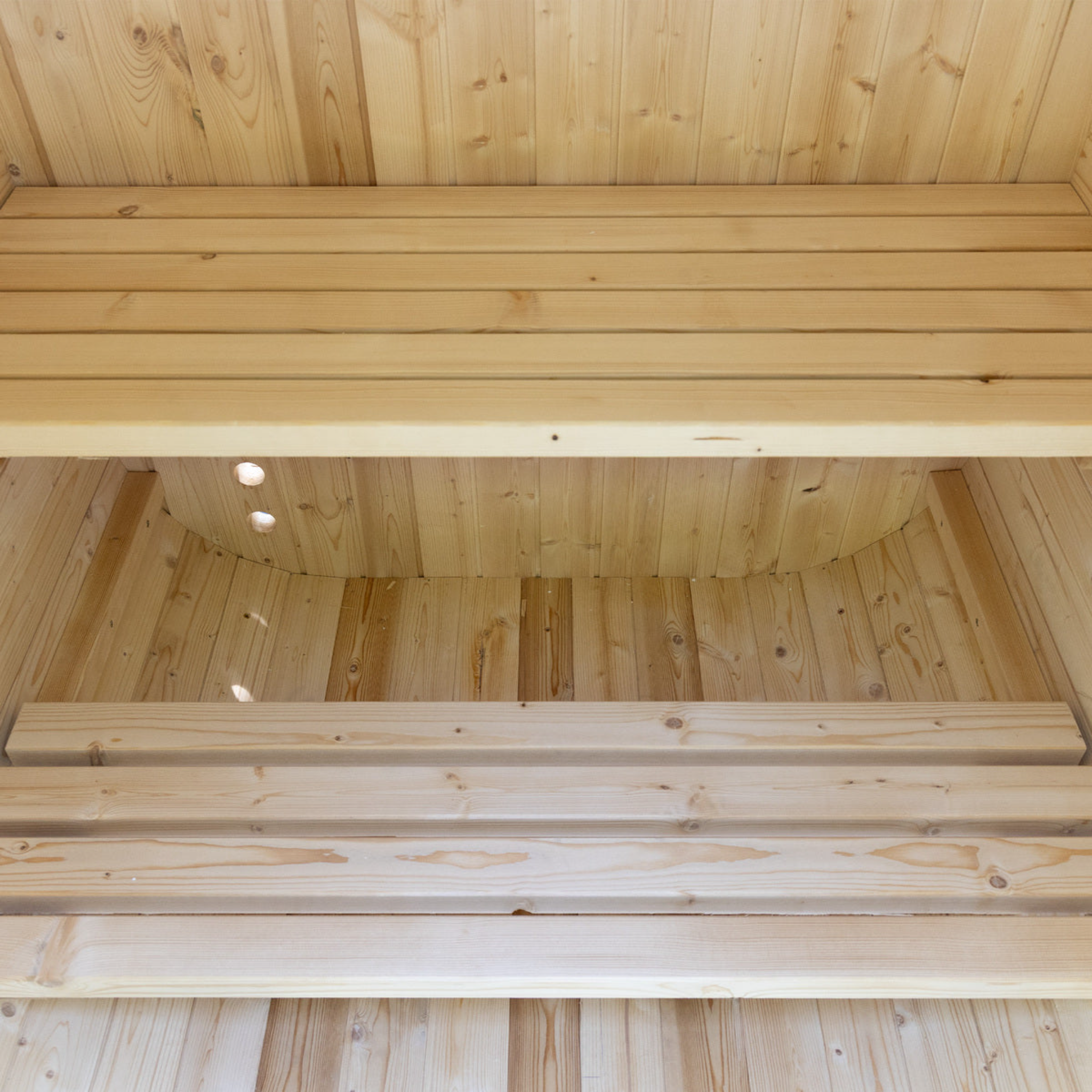 Auris One Luxury Outdoor Cedar Sauna – Interior Bench Seating