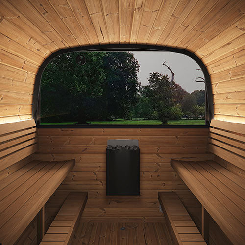 Outdoor Cube Sauna Suite | SaunaLife CUBE-Series CL12GCPB | 8-Person Black