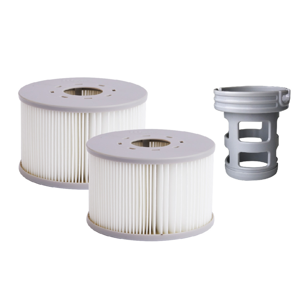 MSPA Cocoon rigid hot tub replacement filters and connector for spa maintenance.