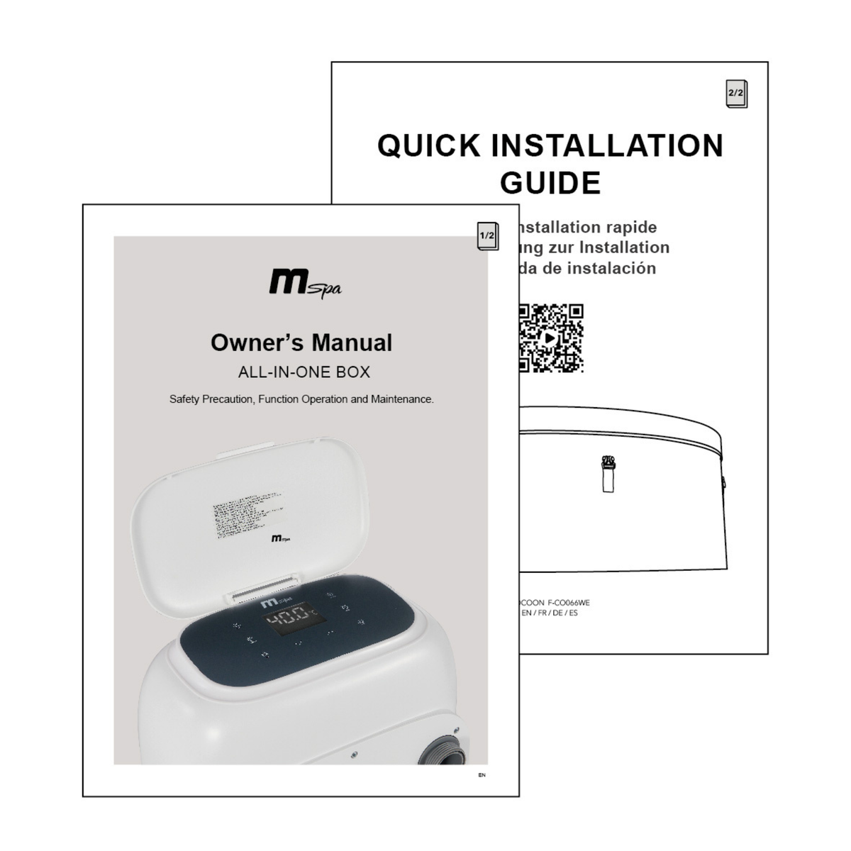 MSPA Cocoon rigid hot tub owner's manual and quick installation guide including safety precautions.