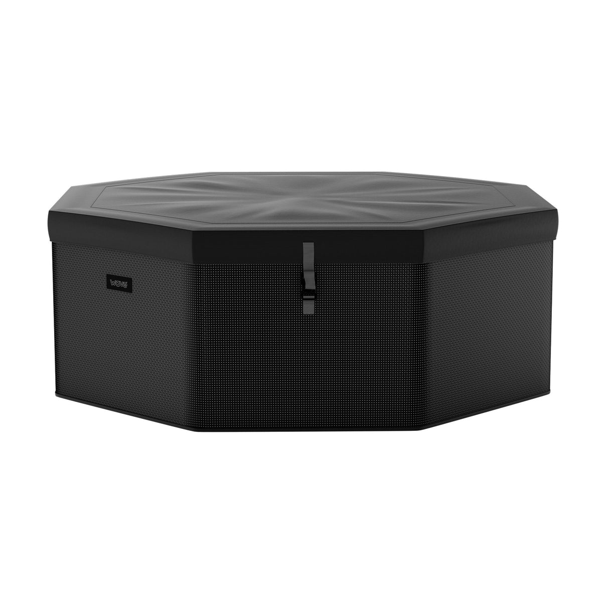 Black octagonal cover on Wave Como Eco Foam Hot Tub on a white background