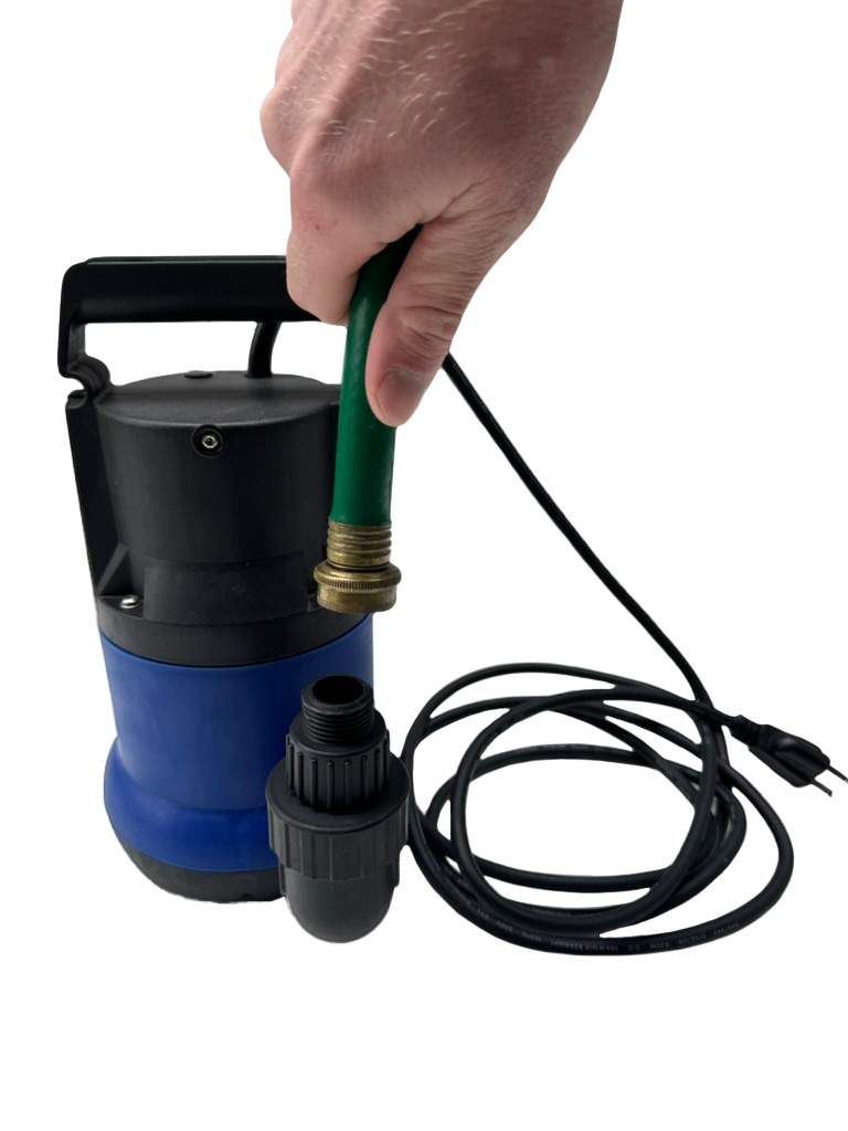 Garden hose connection to the RevX cold plunge drain pump