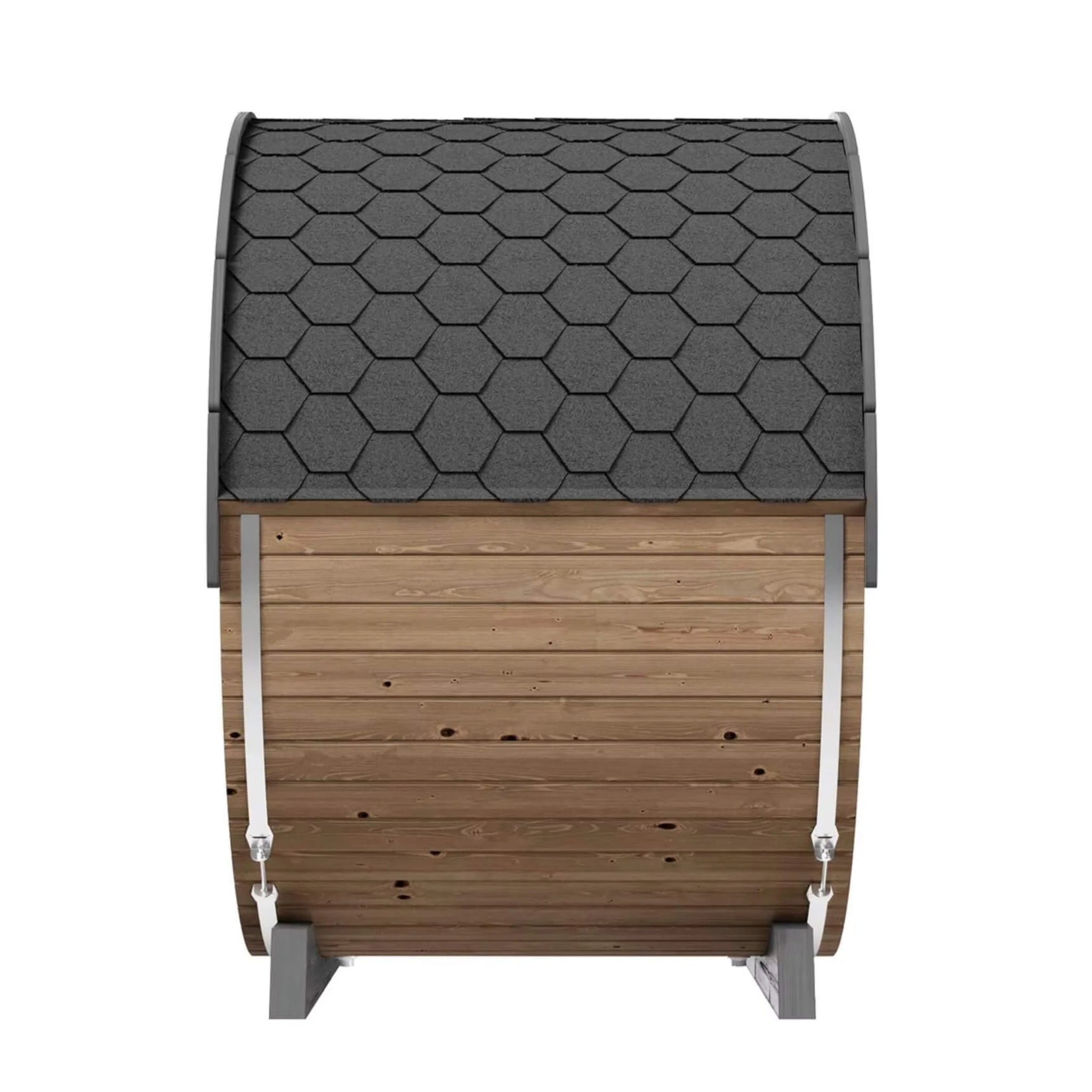 SaunaLife Model G6 pre-assembled outdoor sauna —Side view