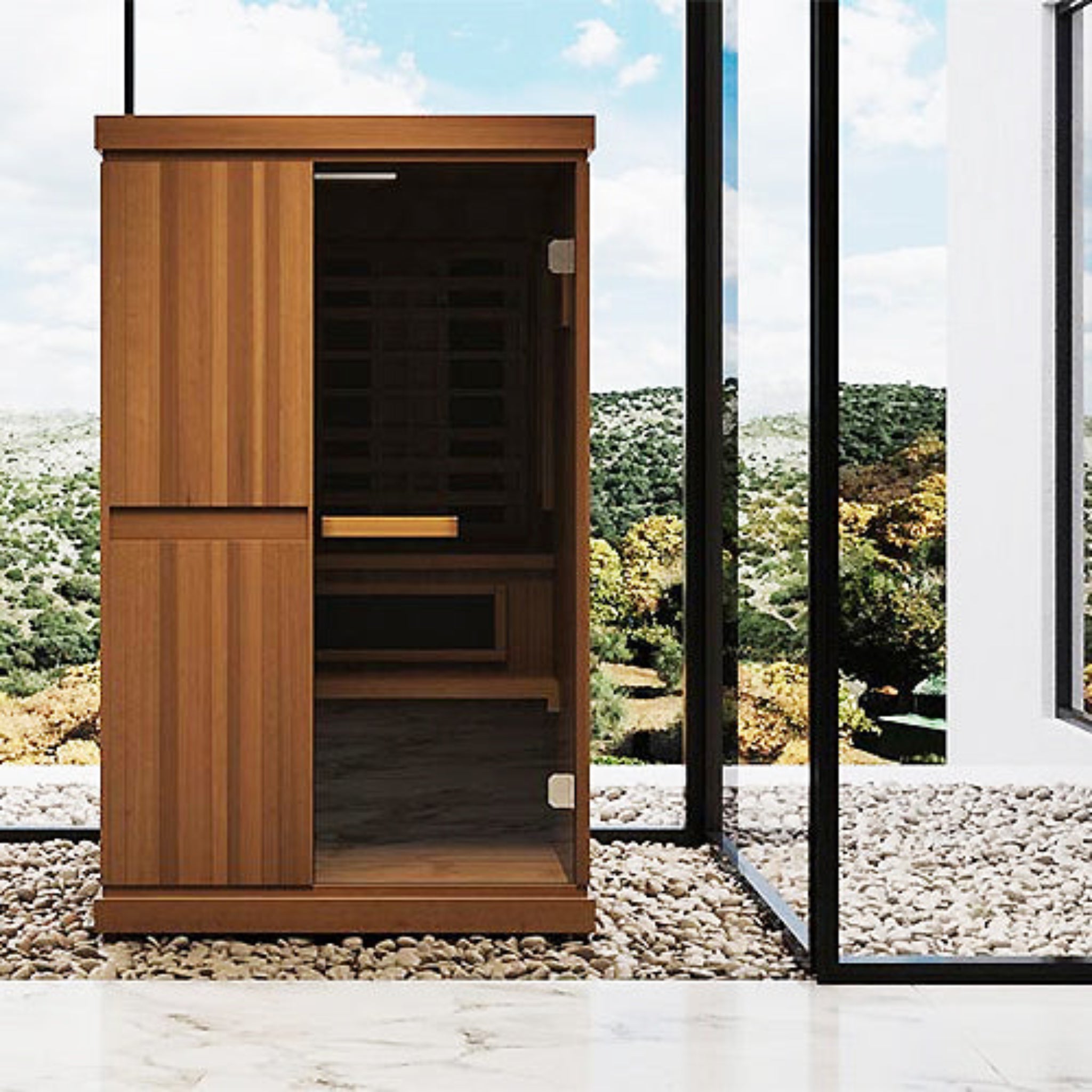 Finnmark FD-4 Trinity combination sauna with Harvia heater and Spectrum Plus infrared panels