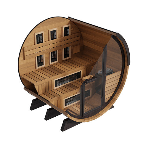 Finnmark FD-6 Combo Barrel Sauna - Outdoor Infrared + Traditional Cedar Sauna