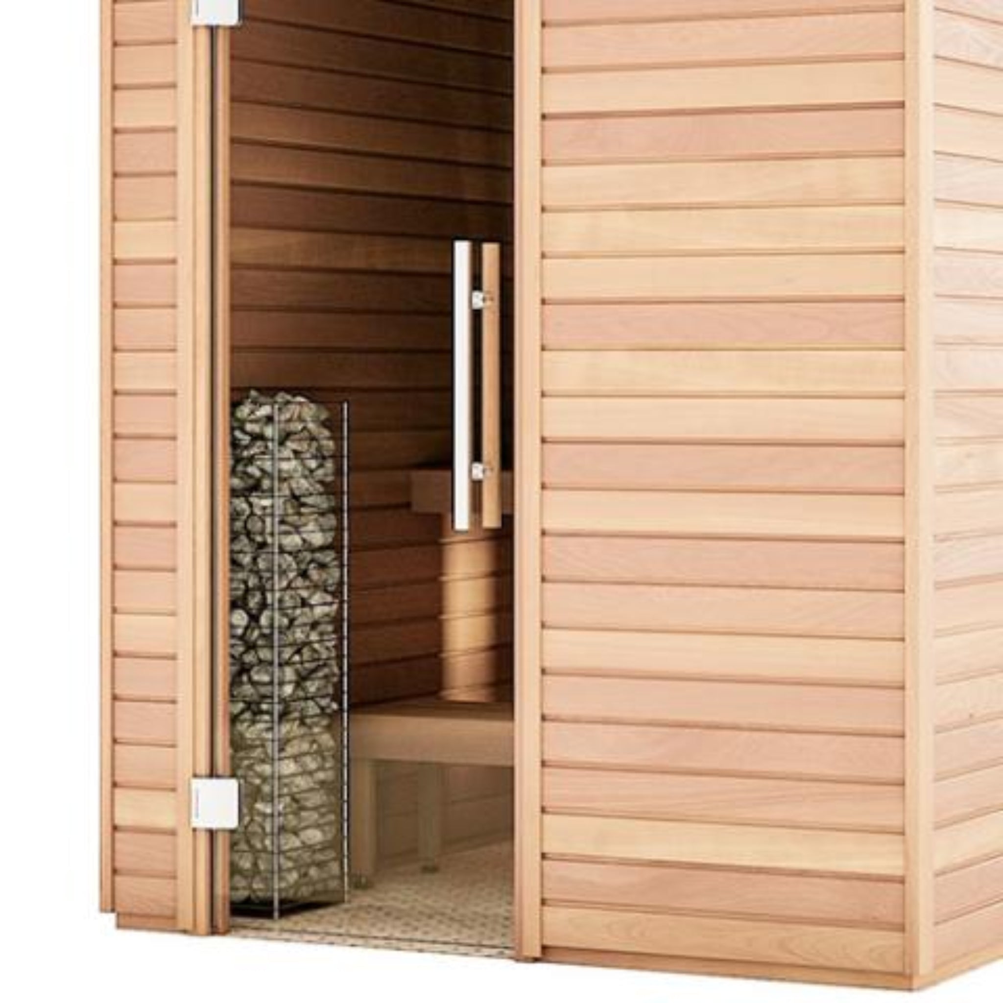 HUUM CLIFF Mini 3.5kW heater installed in residential sauna room
