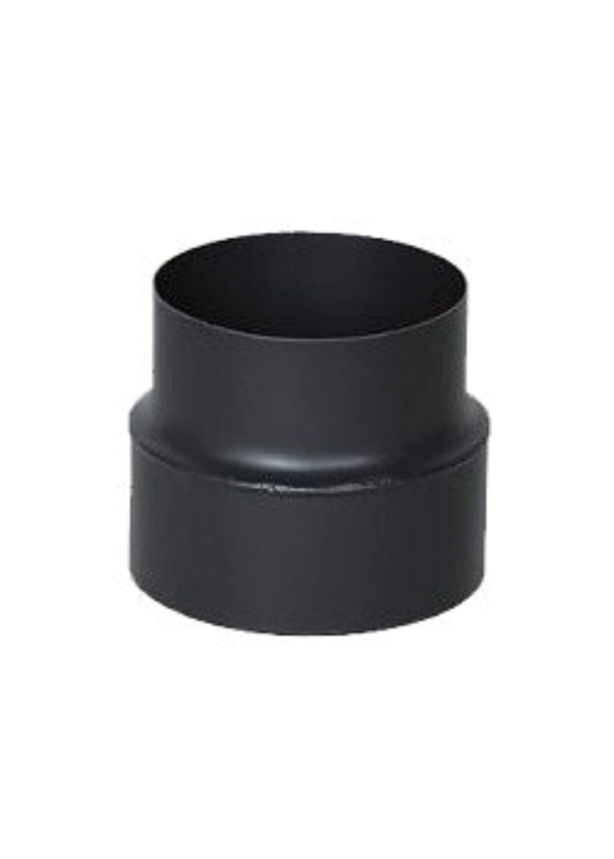 Harvia black smoke pipe adapter on a white background
