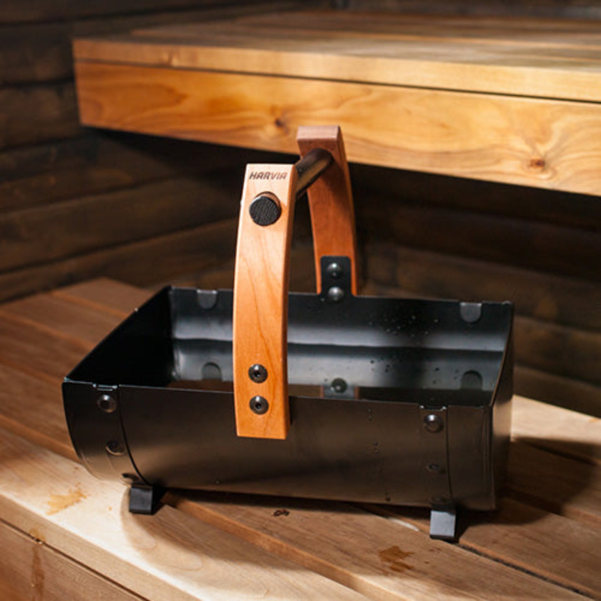 Harvia Legend Sauna Bucket black steel side view