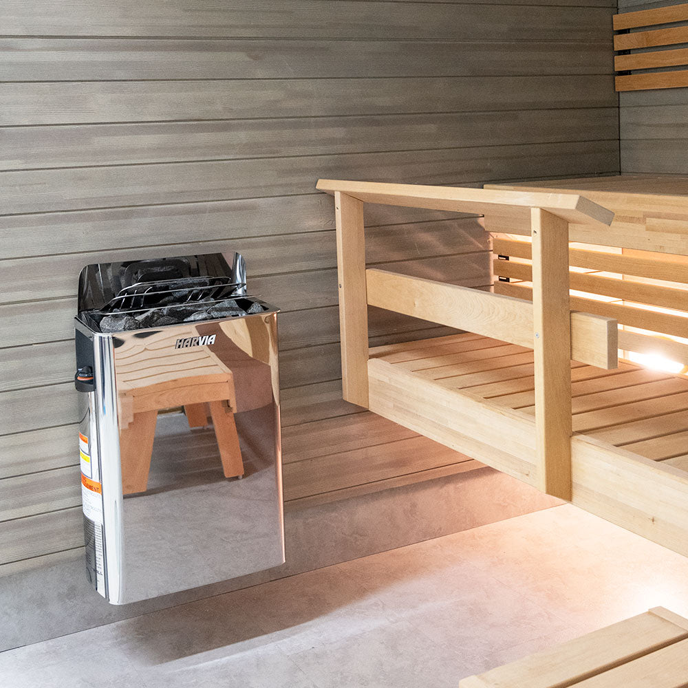 Harvia The Wall SWS80 Electric Sauna Heater, Stainless Steel