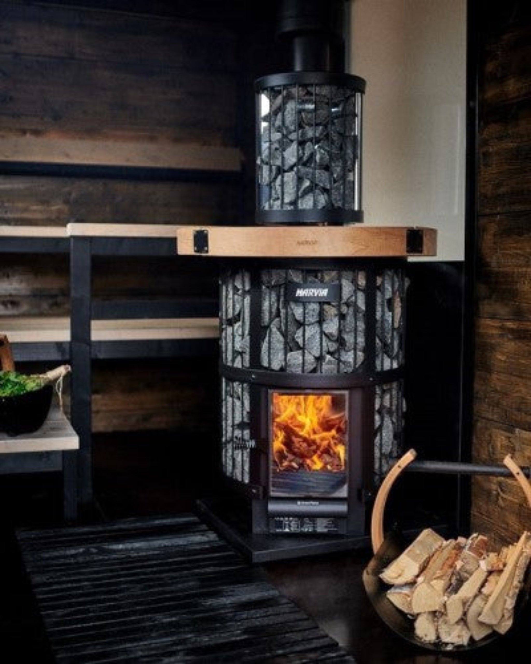 Harvia Legend 240 GreenFlame sauna stove — top view showing stone capacity