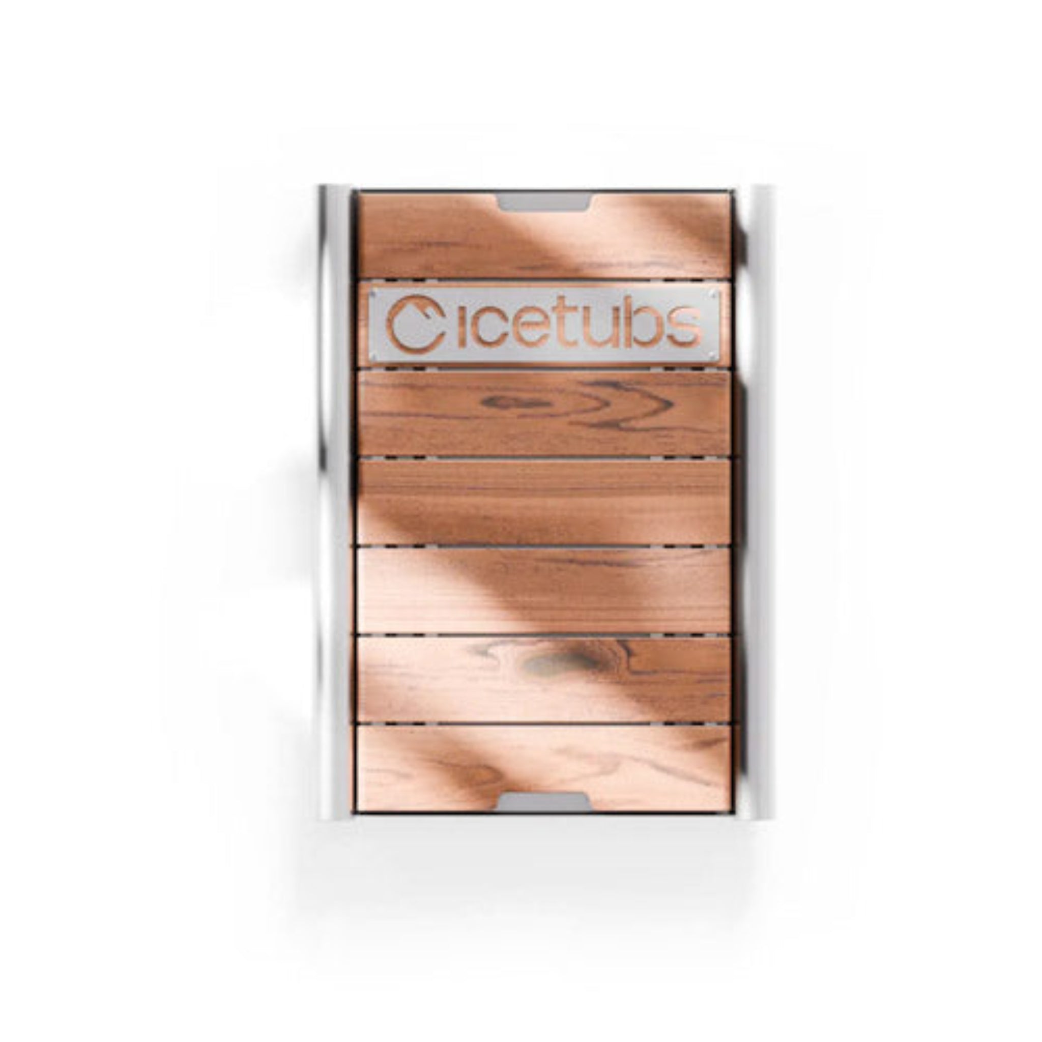 Wooden drip tray with 'Cicetubs' branding on a white background