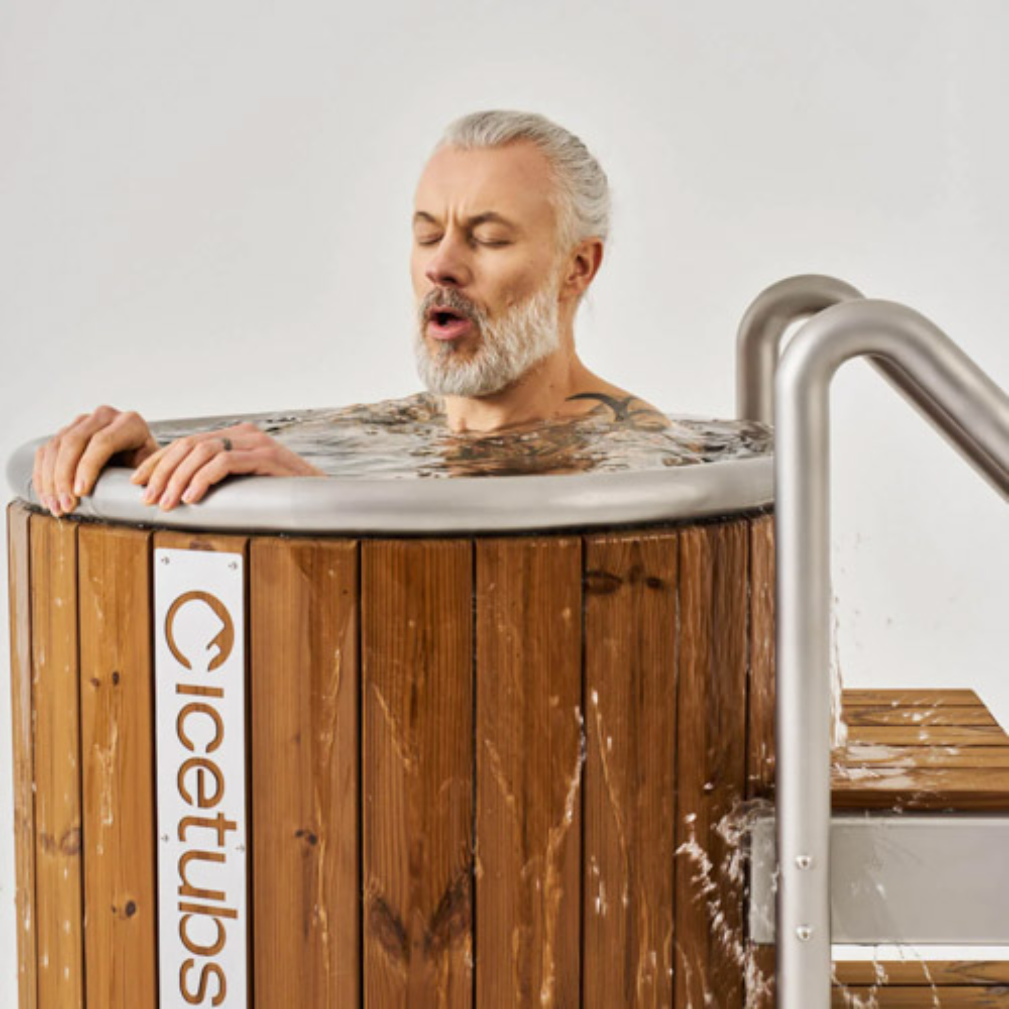 Icetubs IceBarrel Cold Plunge – Thermowood & Stainless Steel Immersion Tub With Stairs