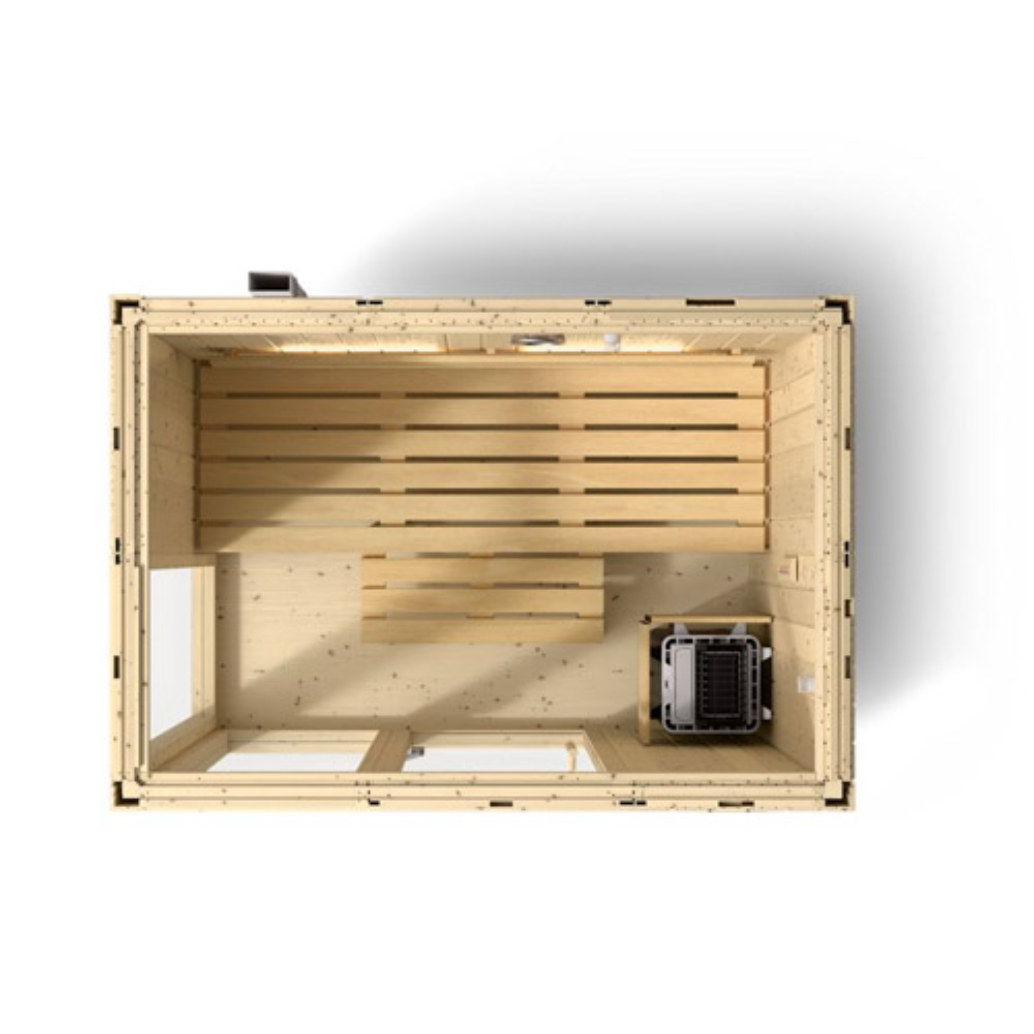 Kohler C1 Indoor Sauna Kit – 5-Person Size Top View Interior