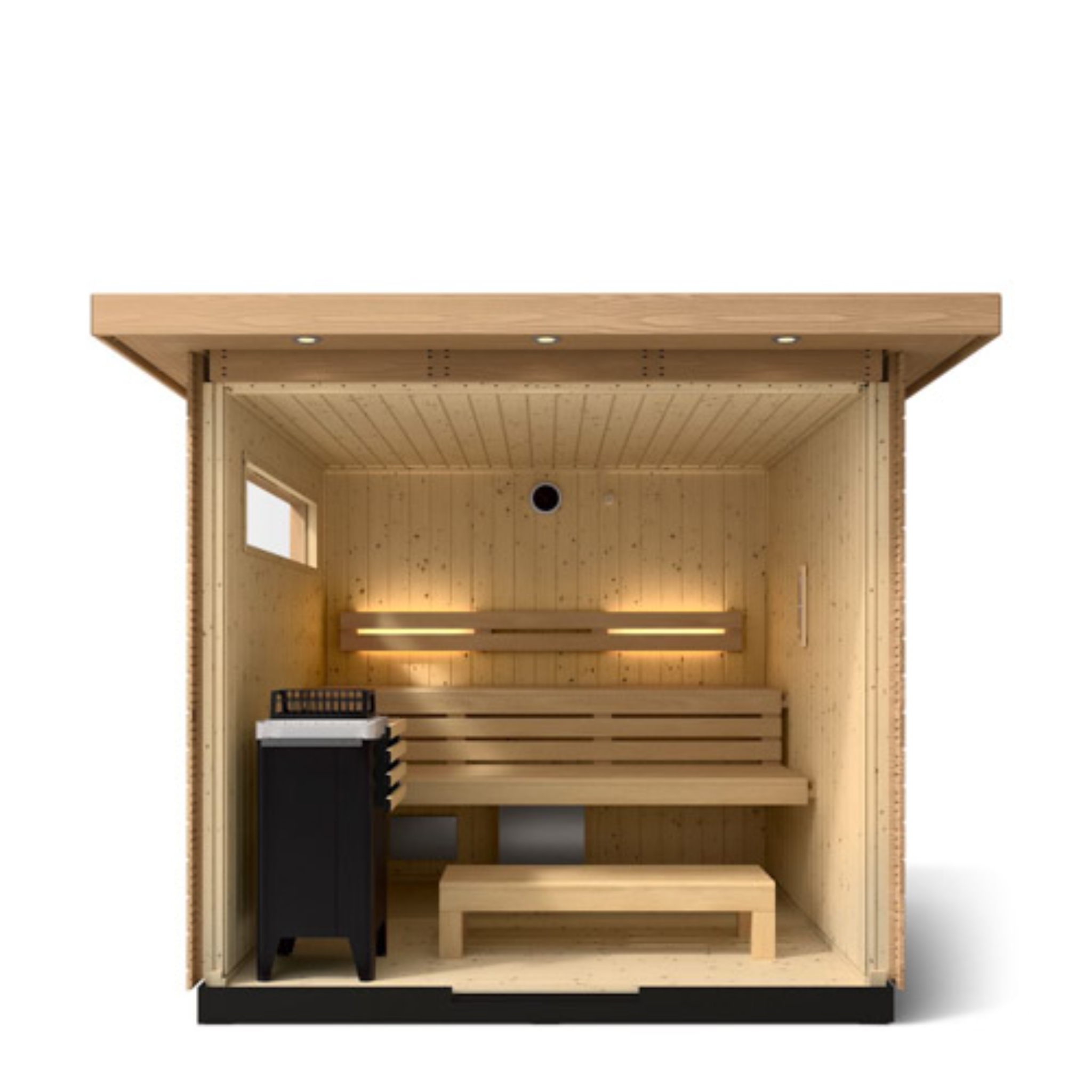 Kohler C2 Outdoor Sauna Kit – 5-Person Size Freestanding Outdoor Sauna with Douglas Fir Exterior