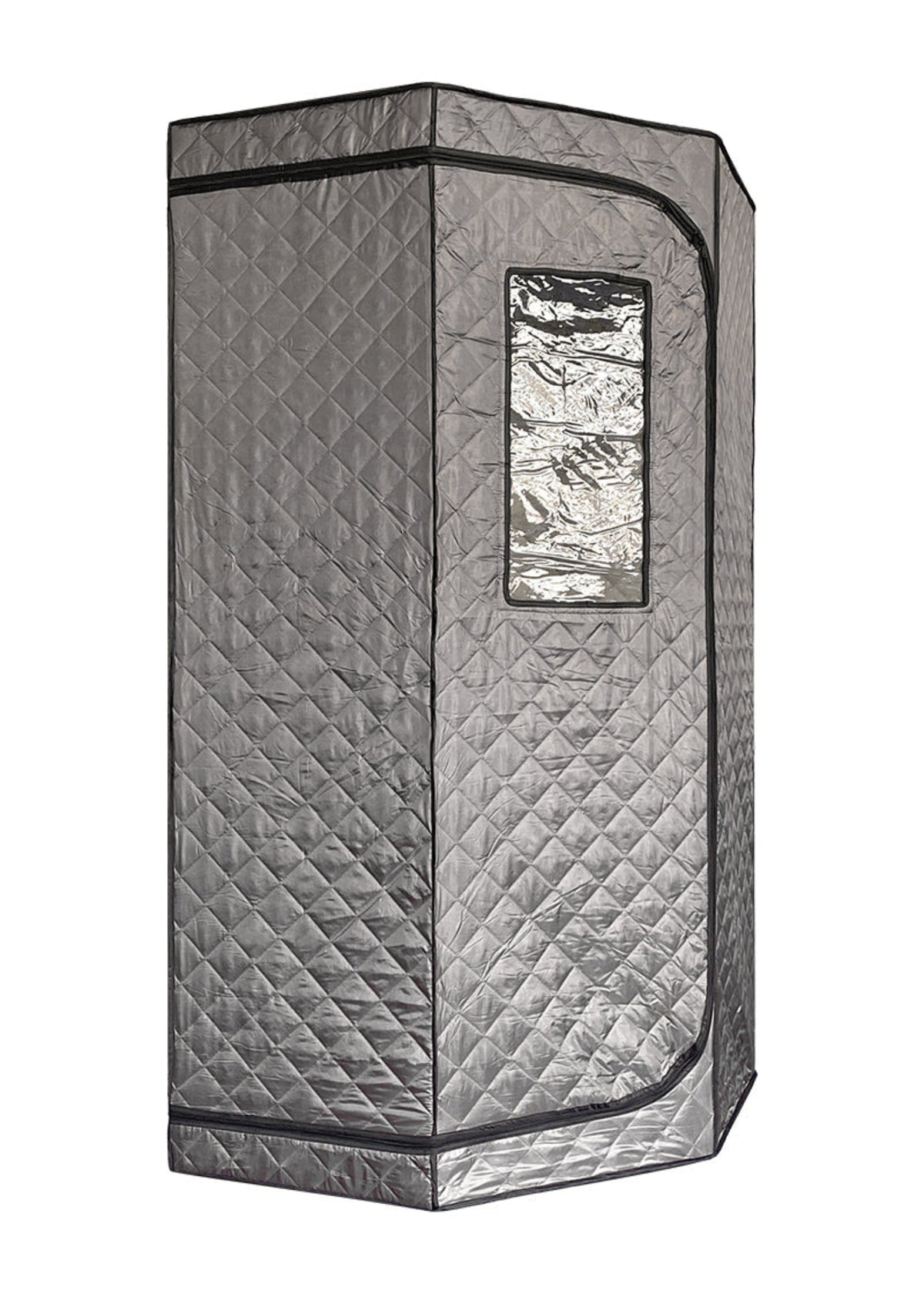Quilted sauna with a window on a white background