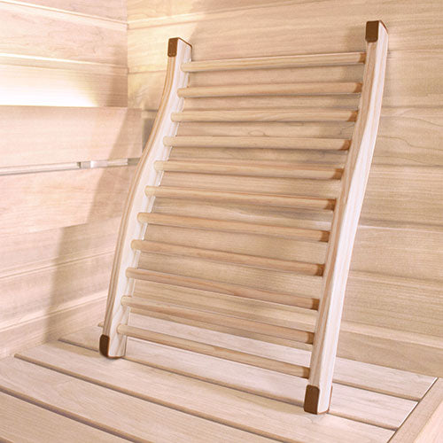 PROSAUNAS S-Shaped Sauna Backrest | Ergonomic Wood Back Support | Pine or Cedar