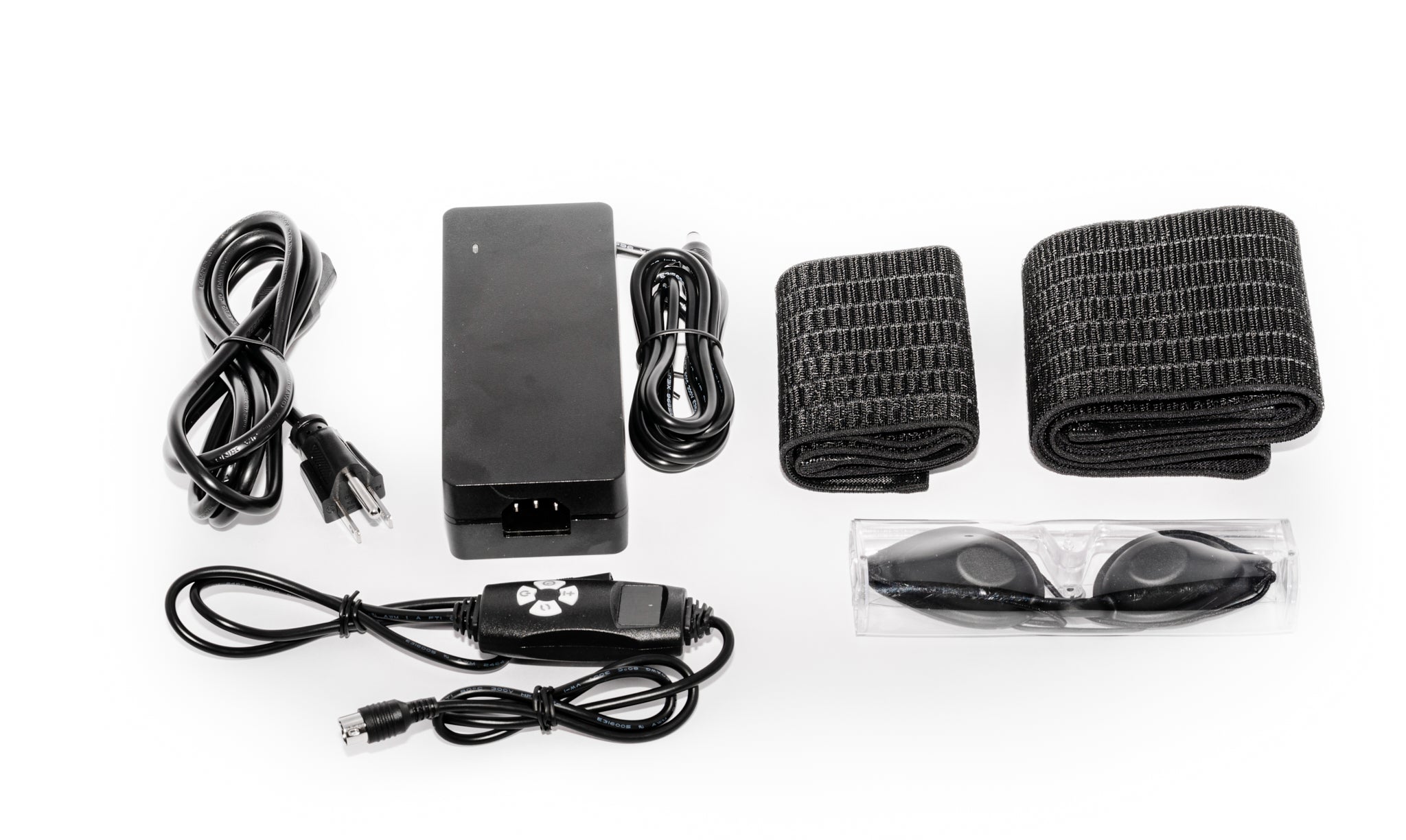 Red Light Pro Devices large therapy pad showing power plug and adjustable straps for hands-free use