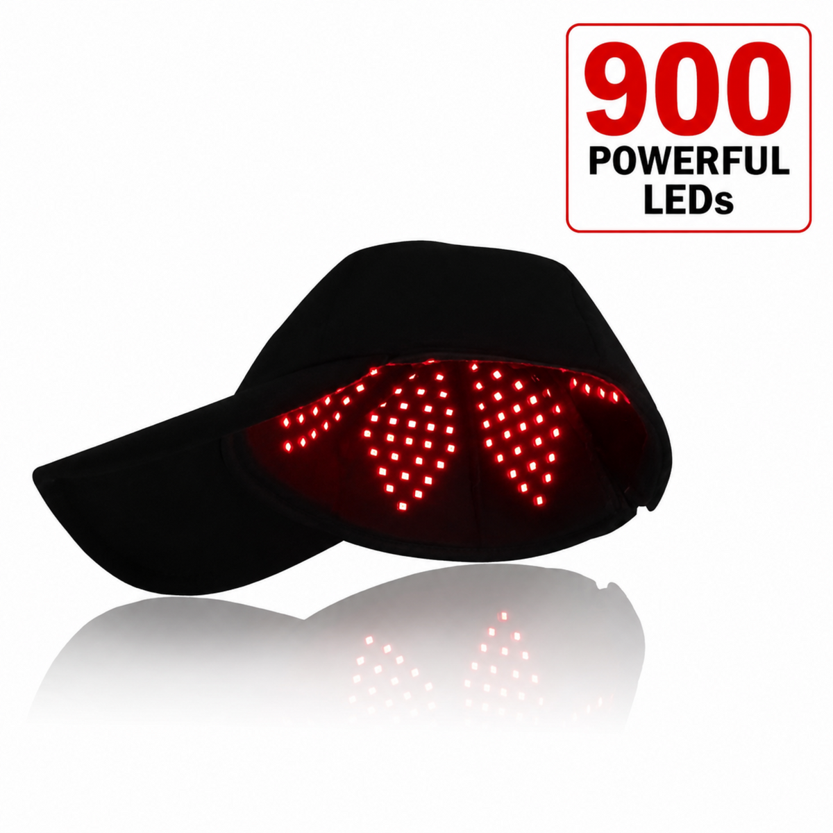 Red Light Pro Devices Red Light Therapy Hat interior LED panel with 900 LEDs.